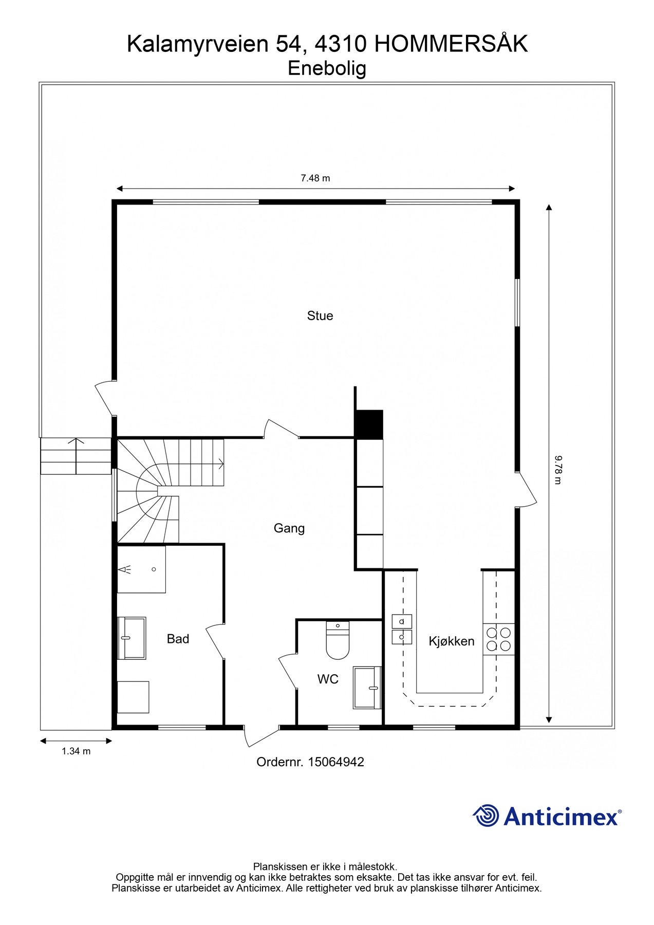 Plantegning 1. etasje Galleribilde