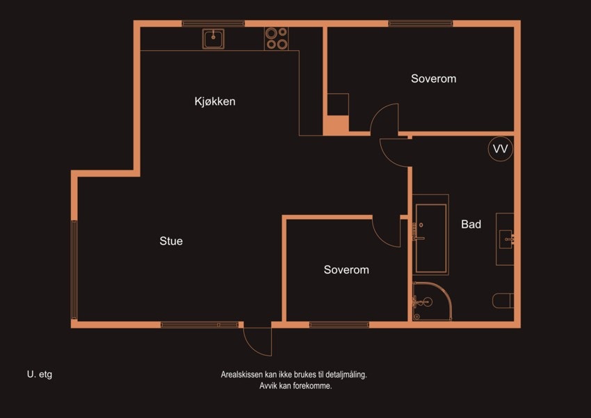 Leiligheten er ikke byggegodkjent og kan ikke påregnes å bli det. Galleribilde