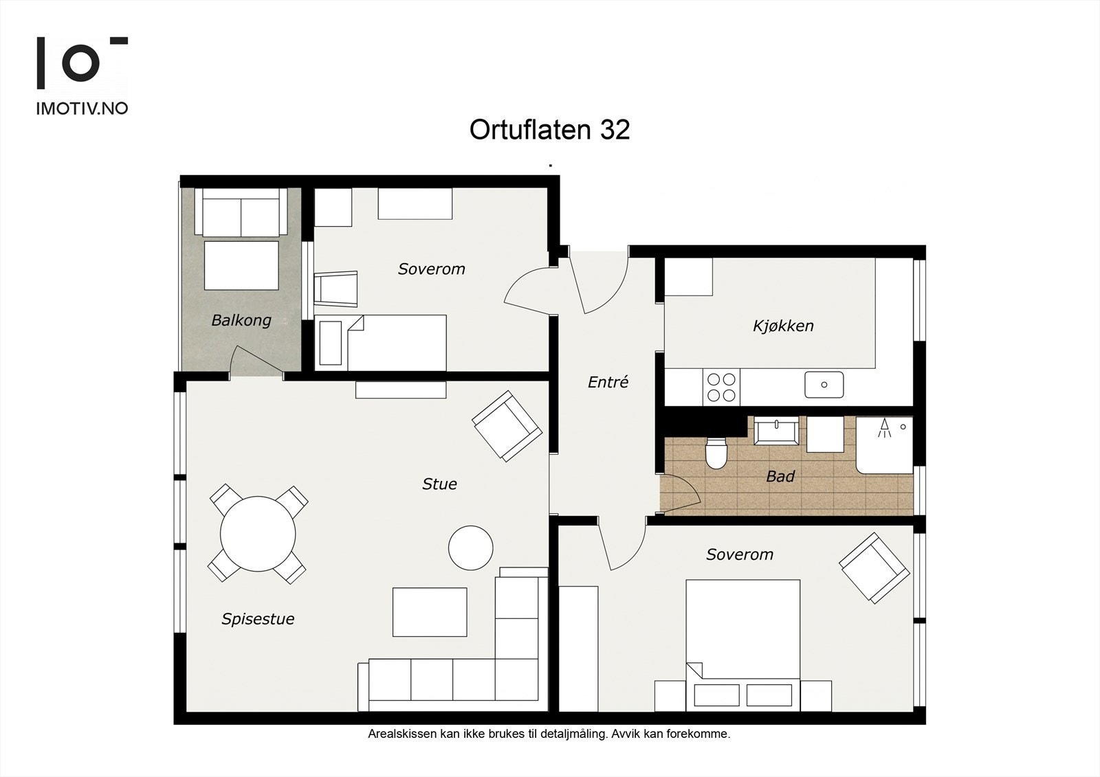- Plantegning, i tillegg disponerer leiligheten tre eksterne boder - Galleribilde