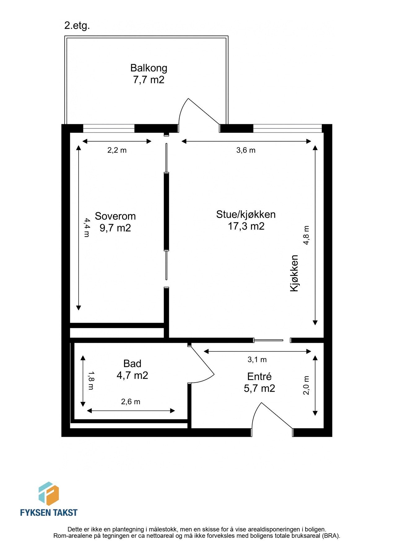 Målsatt planskisse. Galleribilde