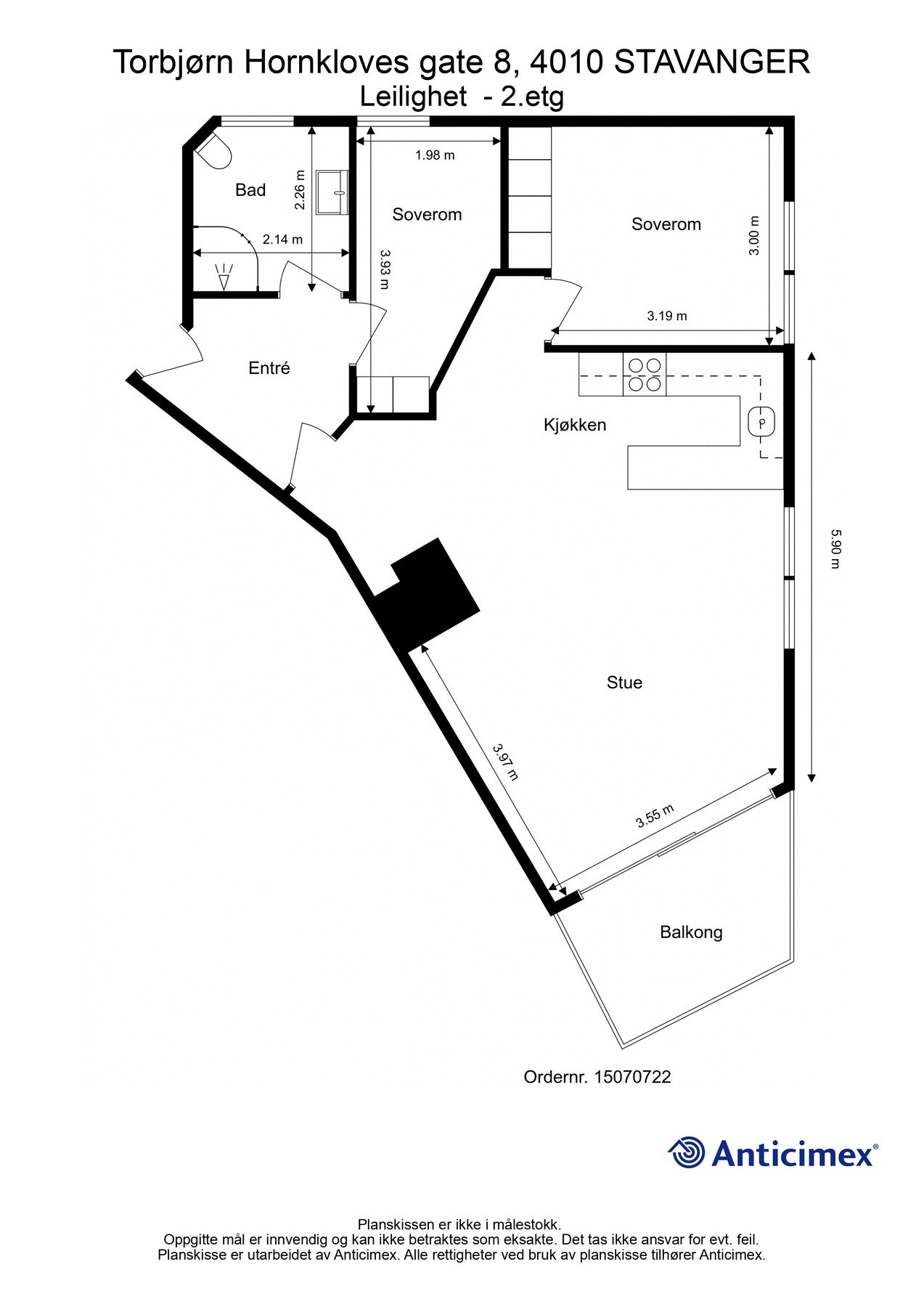 Plantegning. Kan avvike fra de faktiske forhold. Galleribilde