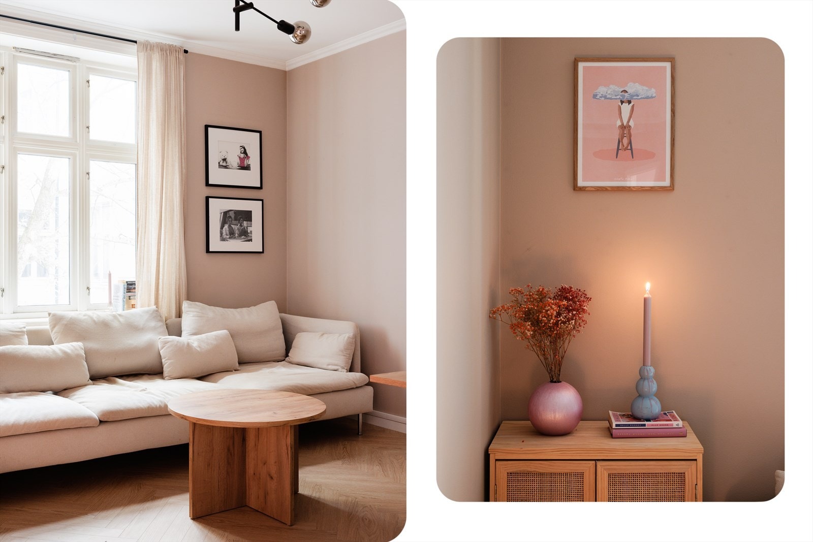 Leiligheten er malt i behagelige og delikate farger, og har lekker fiskebeinslaminat. Galleribilde