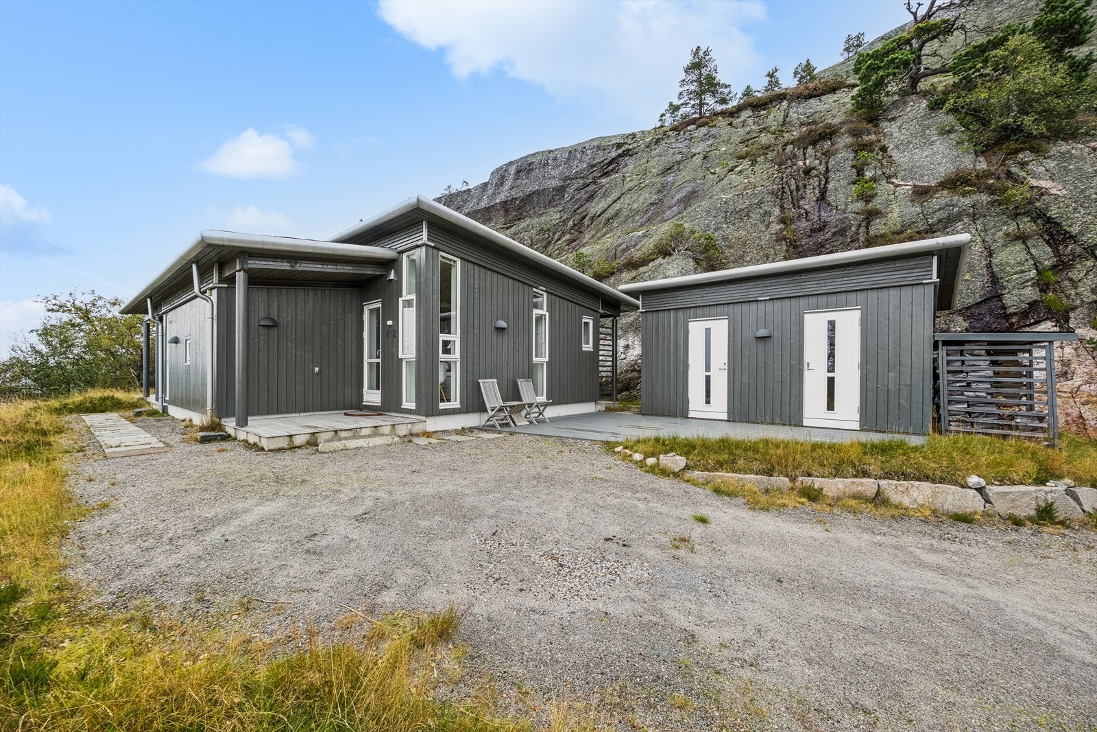 På eiendommen er det også etablert et bygg med to romslige boder. Galleribilde