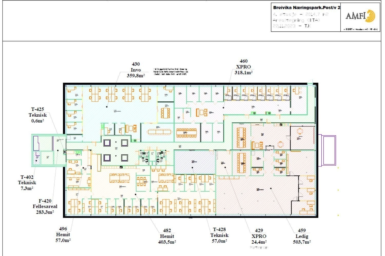 Planløsning 4 etg. Galleribilde
