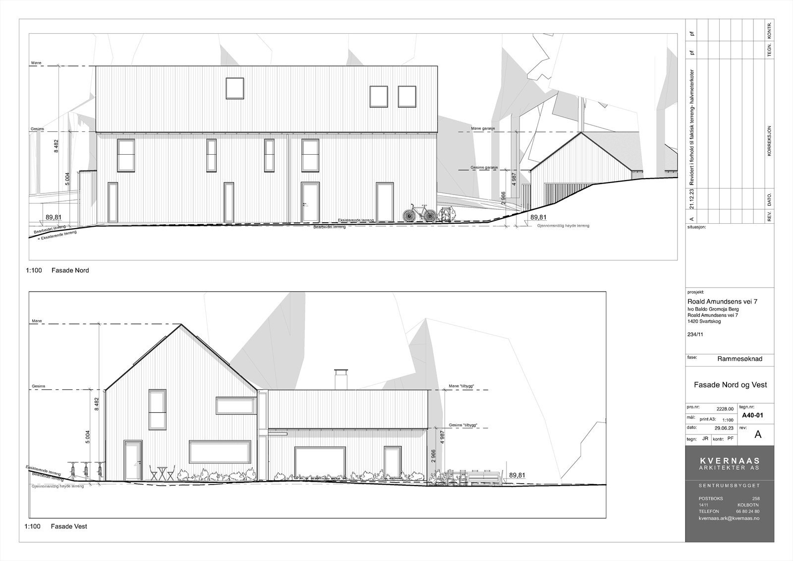 A40-01 Fasade Nord og Vest Galleribilde
