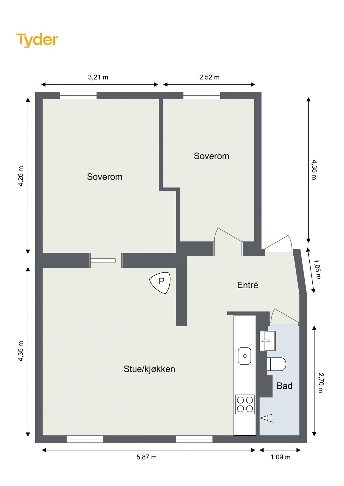 - Boligen disponerer to boder, en i kjeller på ca. 5 m² og en på loft med ca. 3 m² gulvareal - Galleribilde