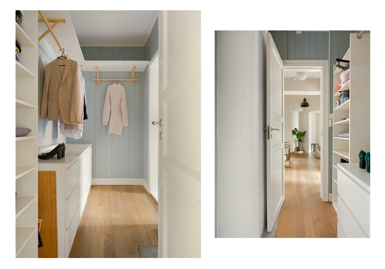 Utenfor soverommene er en gang, der det også er skapplass. Galleribilde