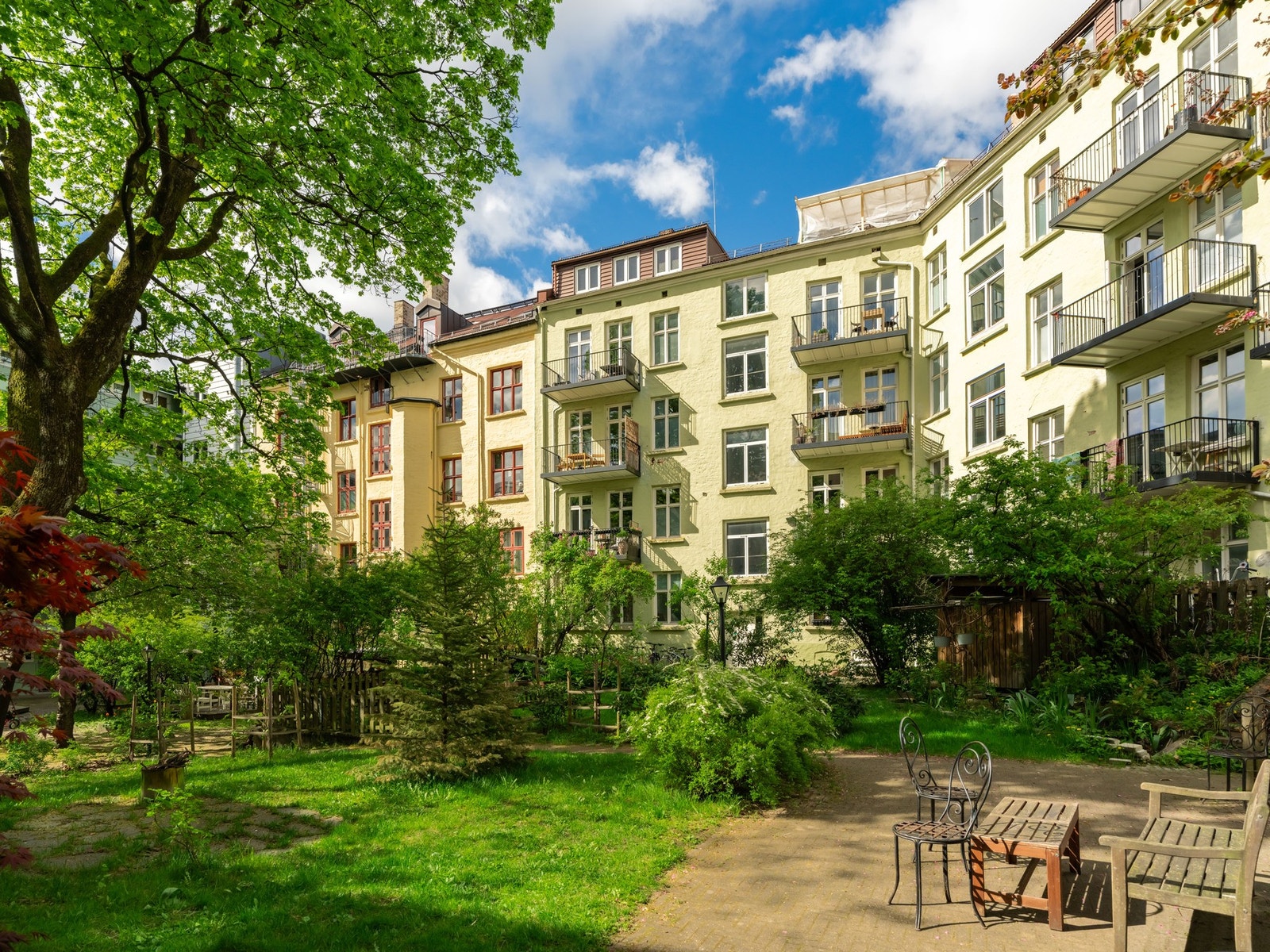 Men deler også bakgården med de andre borettslagene i samme kompleks. Galleribilde