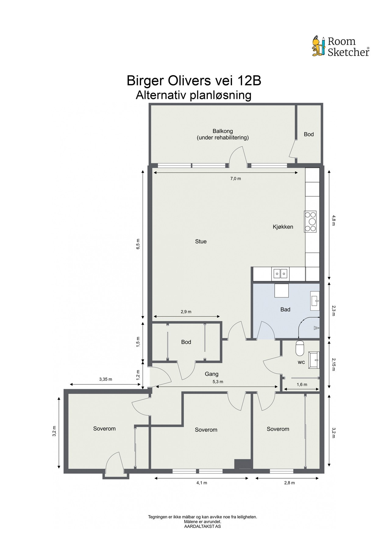 Alternativ planløsning. Galleribilde