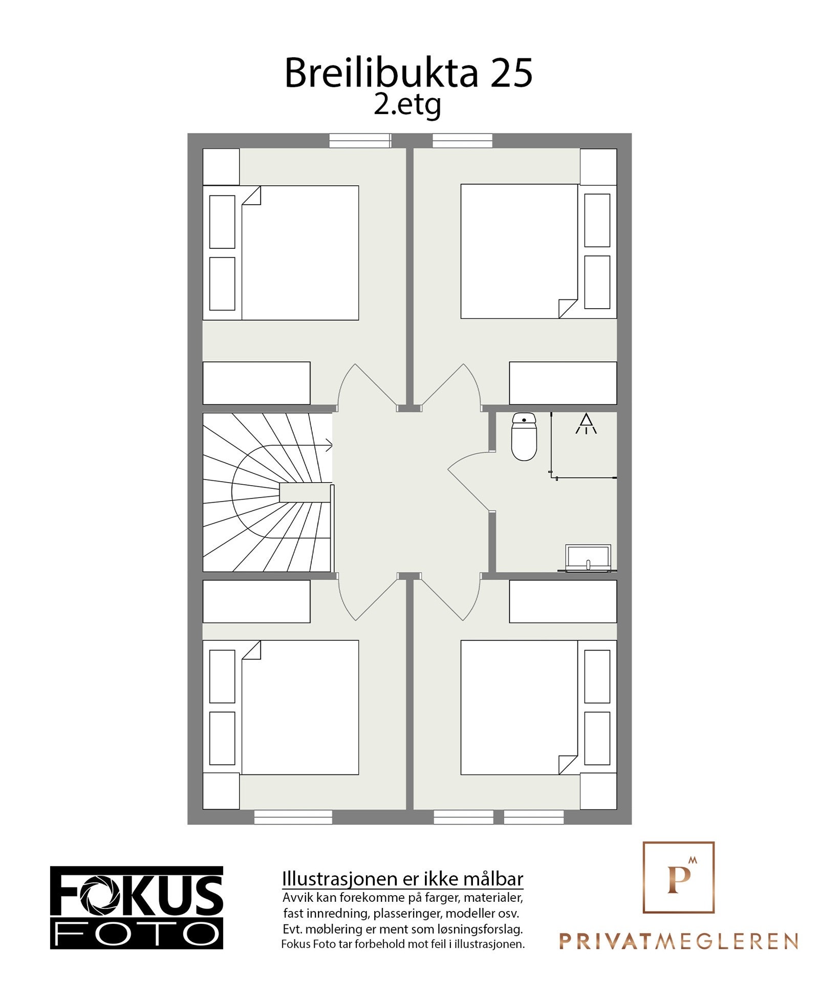 Plantegning andre etasje. Galleribilde