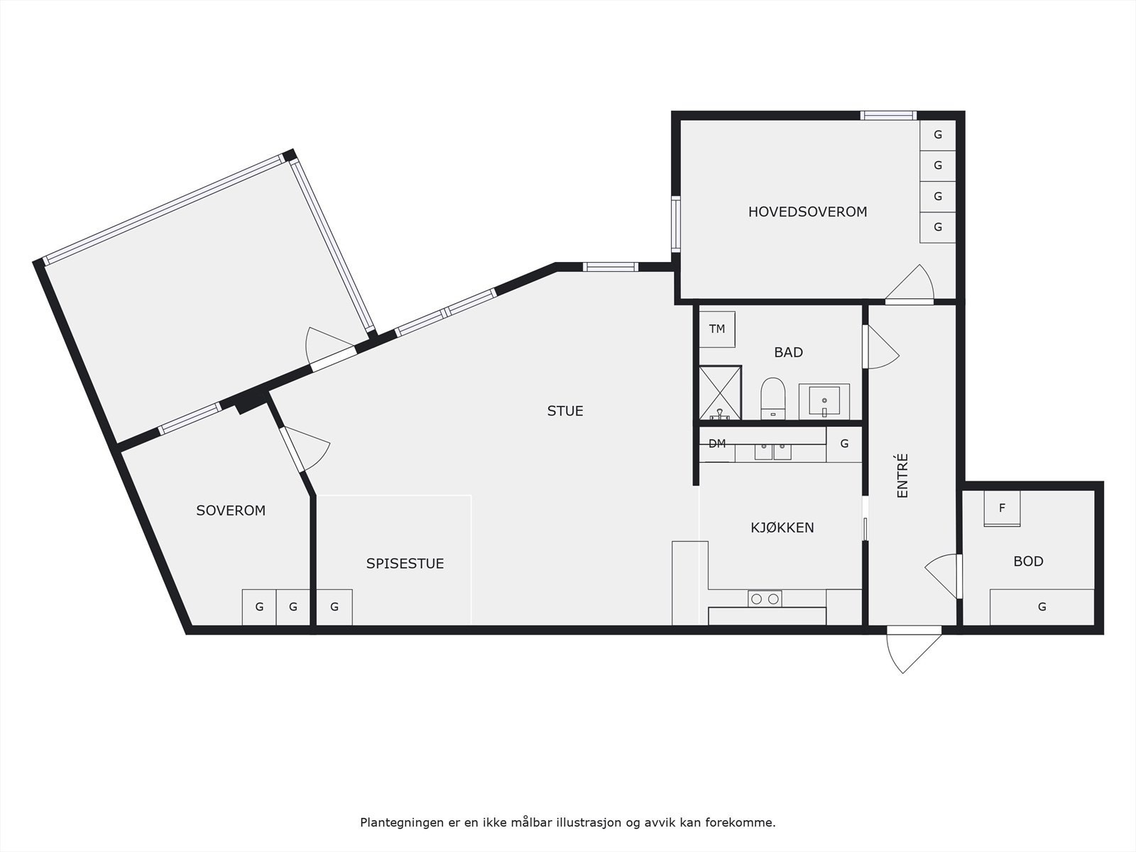 Plantegning 3. etasje. I tillegg disponerer leilighet en garasjeplass i felles garasjeanlegg i kjelleren, samt en kjellerbod på ca. 6m². Heis i bygget. Galleribilde