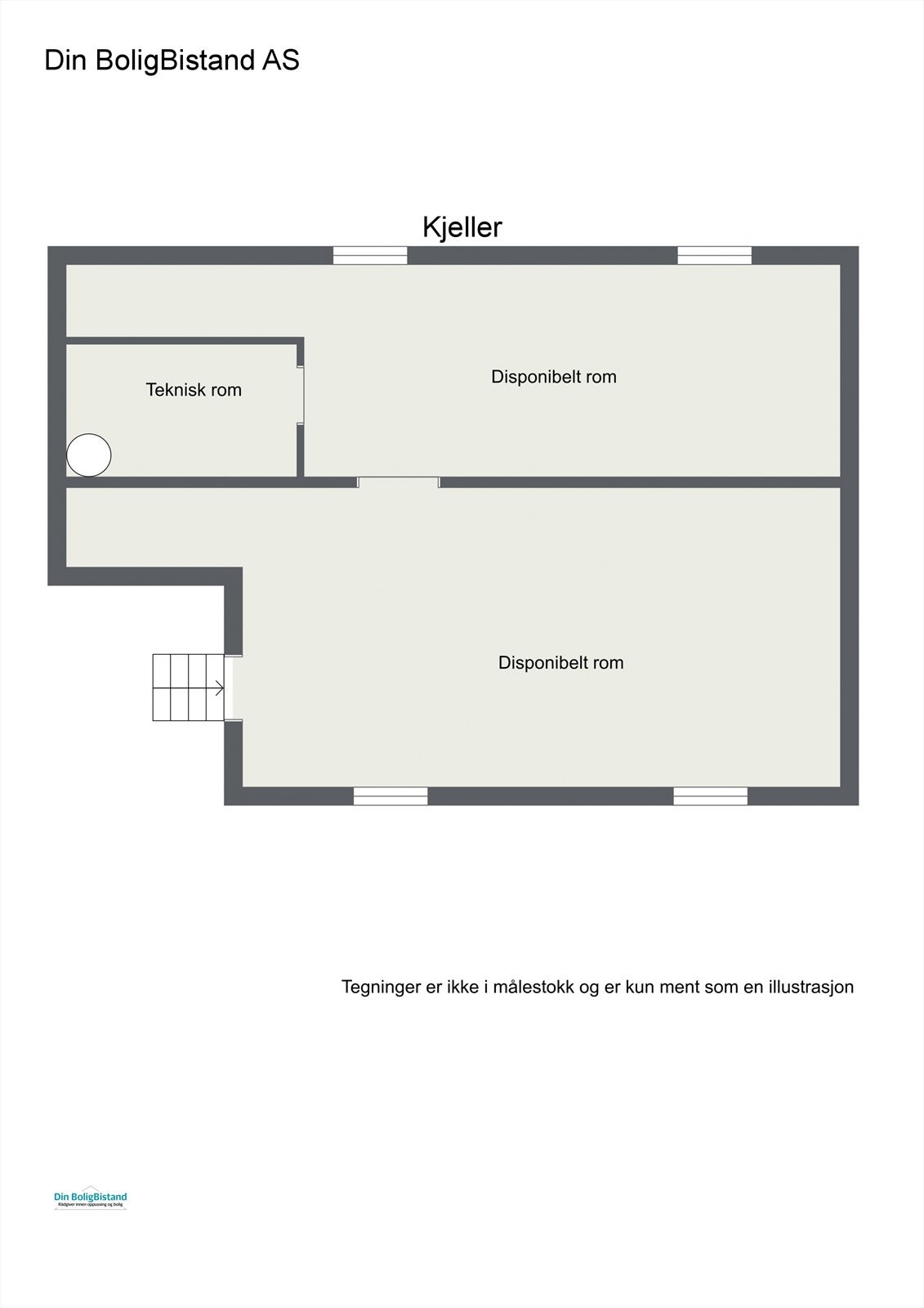 Plantegning, kjeller. Galleribilde