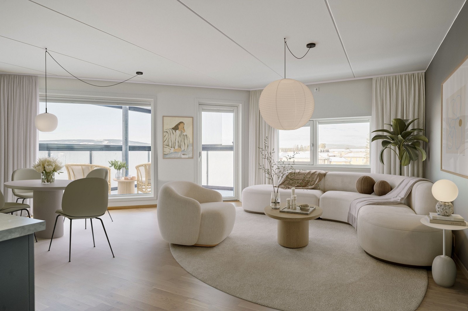 Digitalt møblert for eksempelvis møblering av stuen. Galleribilde