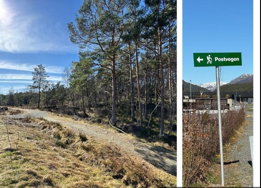 Den Trondhjemske postveien ligger i kort avstand. Her er det fint å gå tur. Galleribilde