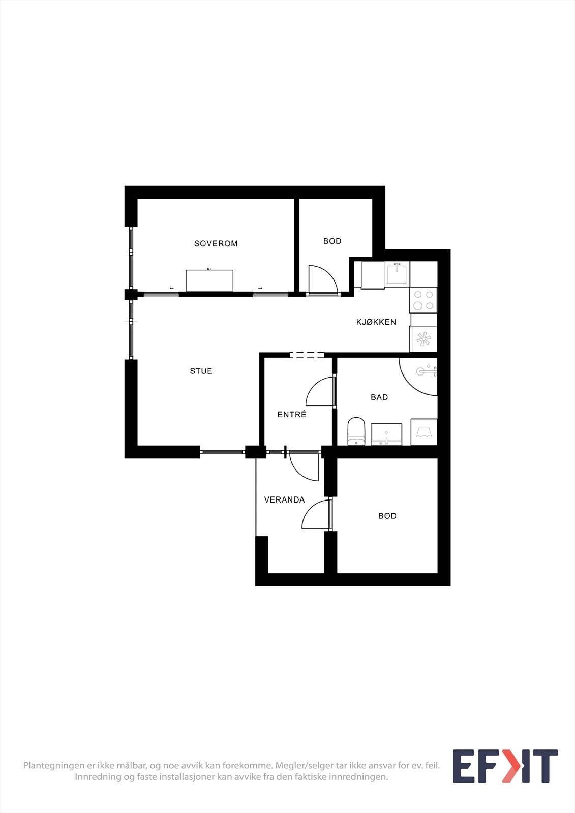 Plantegning sokkeletasje, leilighet. Galleribilde