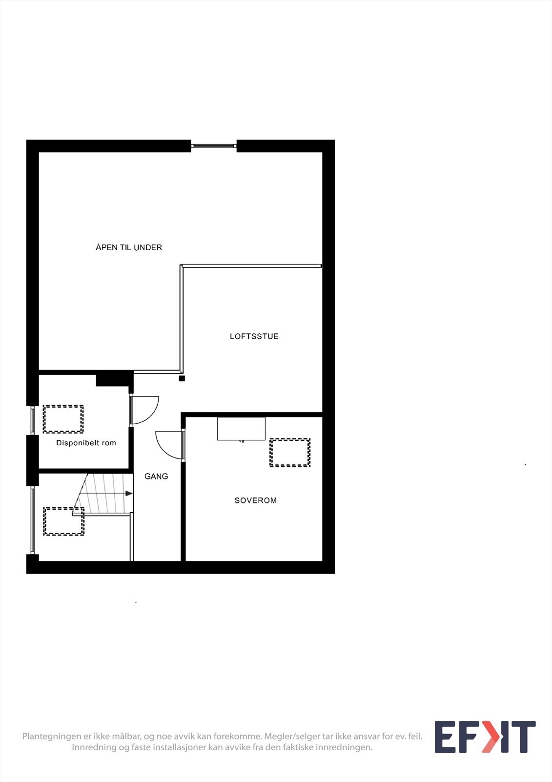 Plantegninger hoveddel loftetasje Galleribilde