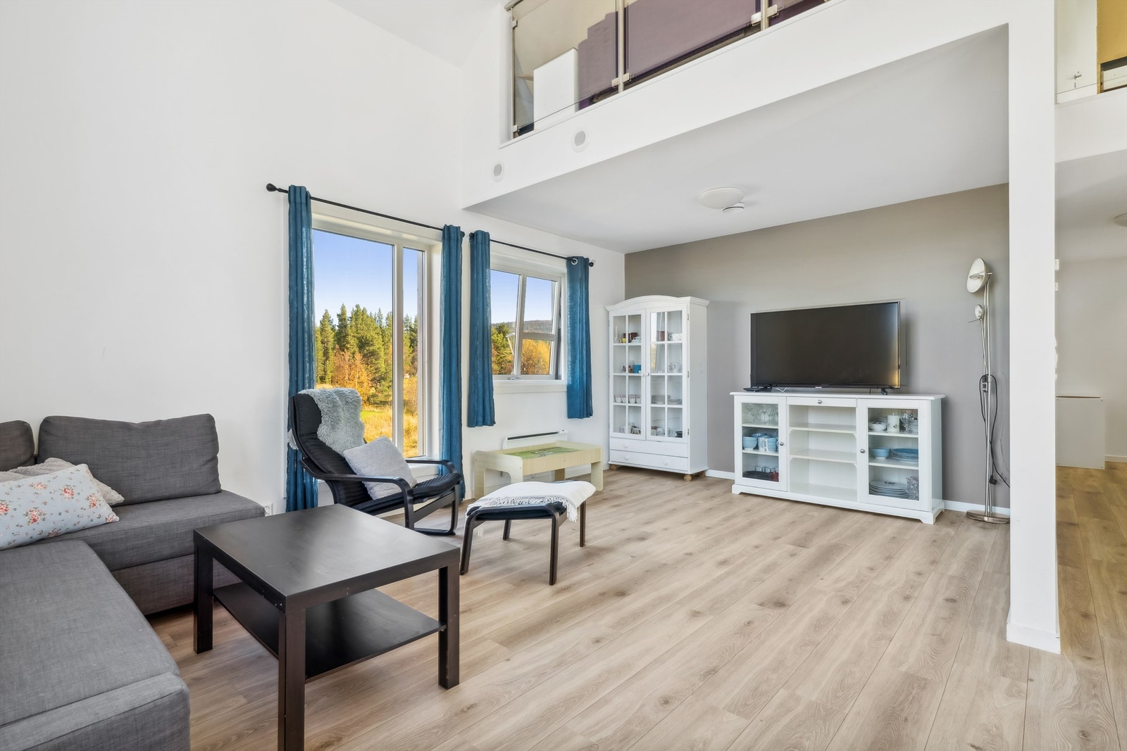 På tegninger er den innerste delen av stuen tegnet inn som et alternativt soverom. Galleribilde