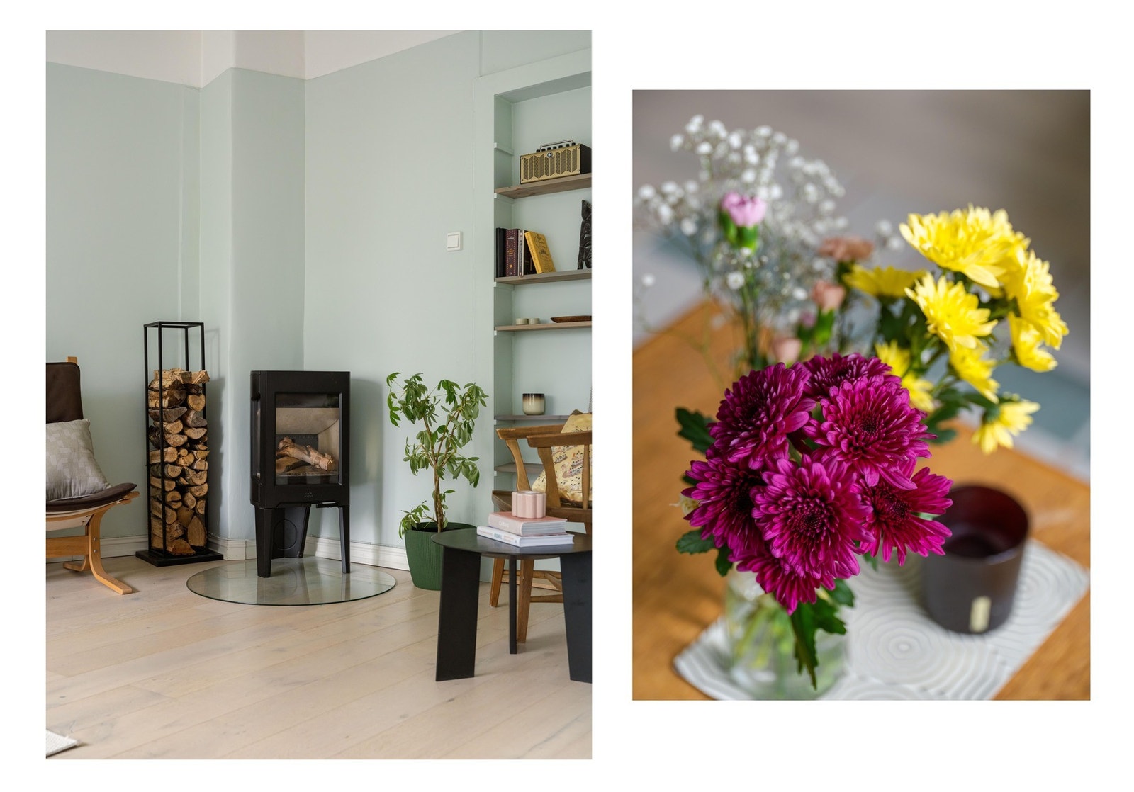 Her finner vi også en koselig peisovn, som varmer godt på kalde vinterdager. Galleribilde