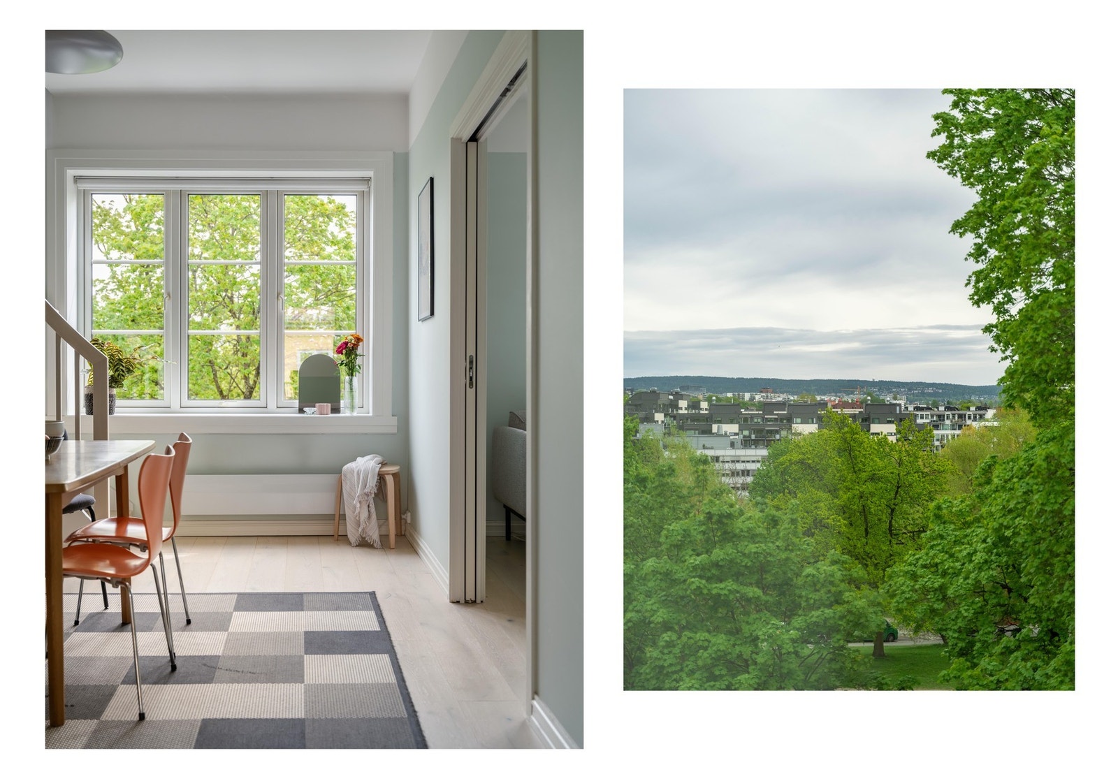 Fra stuevinduene er det nydelig utsyn på sommertid og fantastisk utsikt om vinteren. Herfra kan man se ut over hele byen! Galleribilde