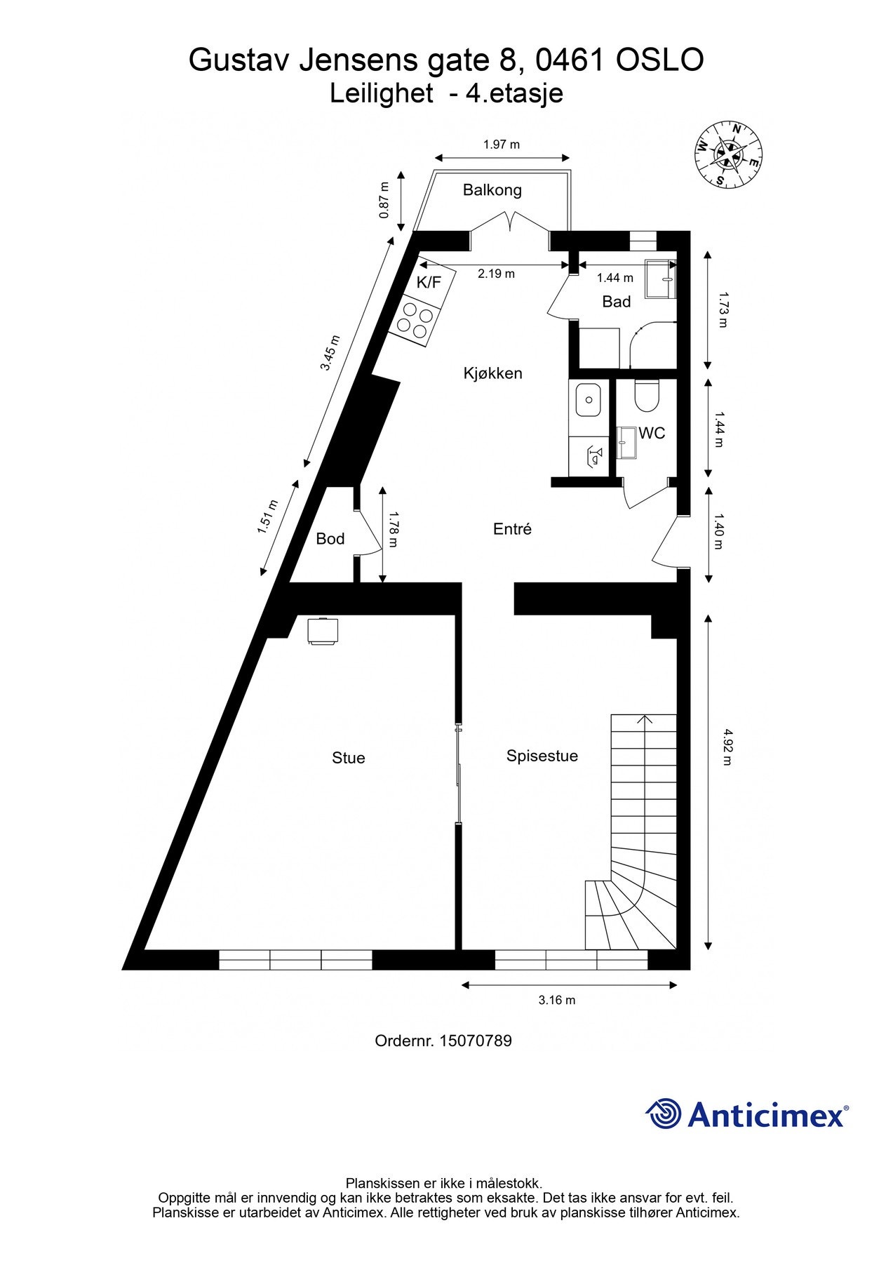 Vi legger ved boligens planskisser med én gang, slik at du får orientert deg litt. Dette er hovedetasjen. Galleribilde