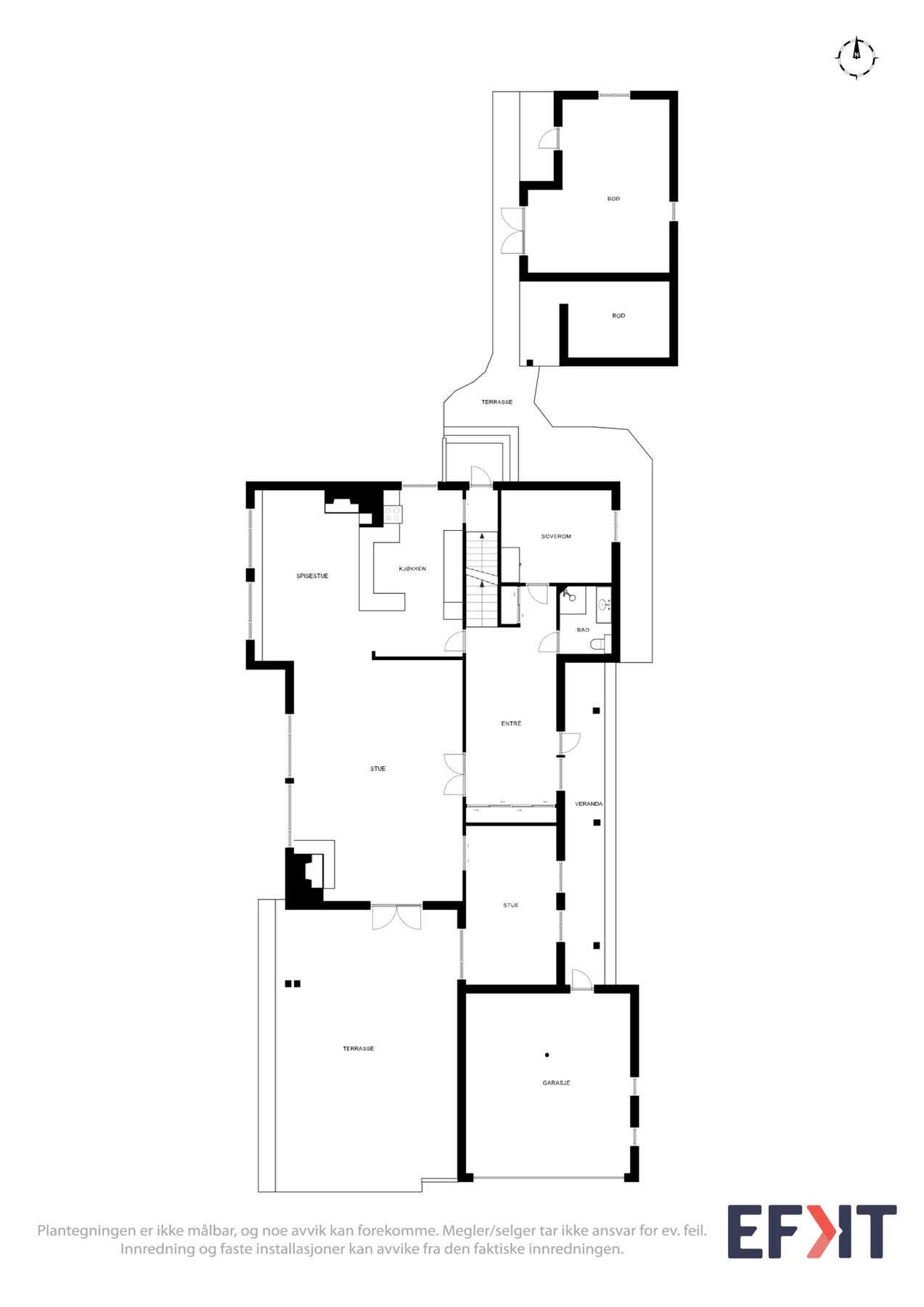 Vi starter med å se på boligens 1. etasje. Galleribilde