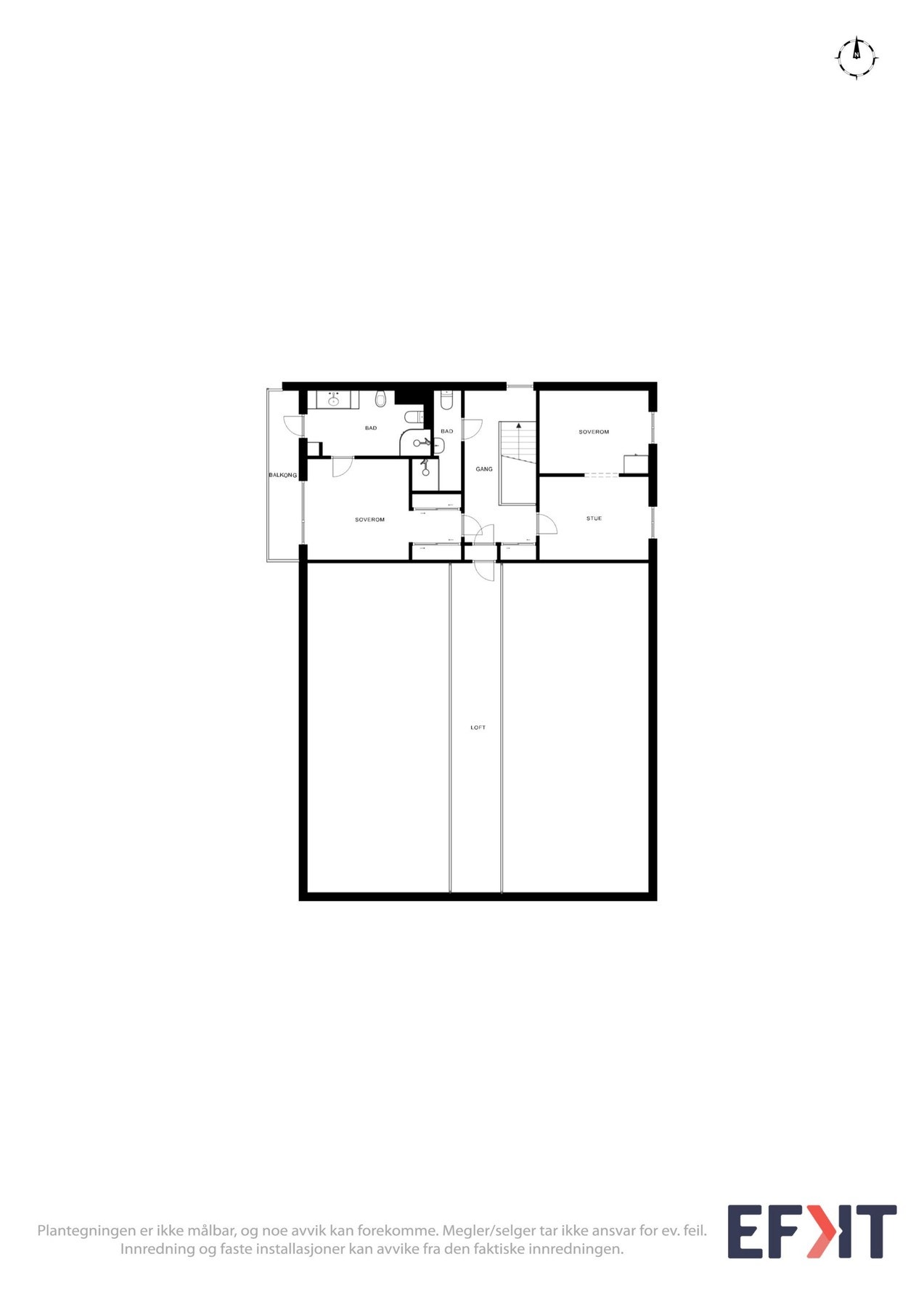 Plantegning av boligens 2. etasje. Galleribilde
