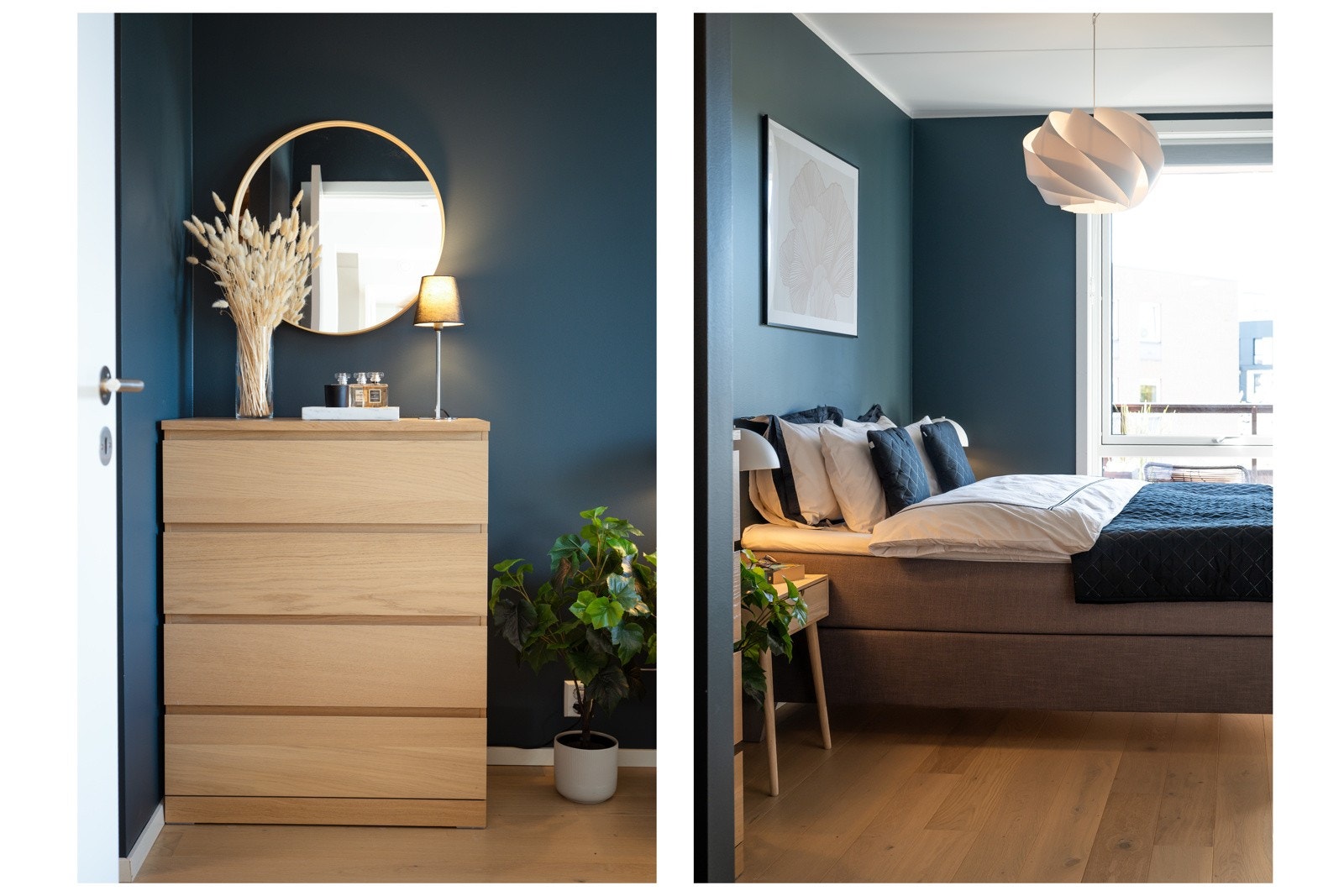 Her er det god plass til dobbeltseng med tilhørende nattbord på hver side Galleribilde