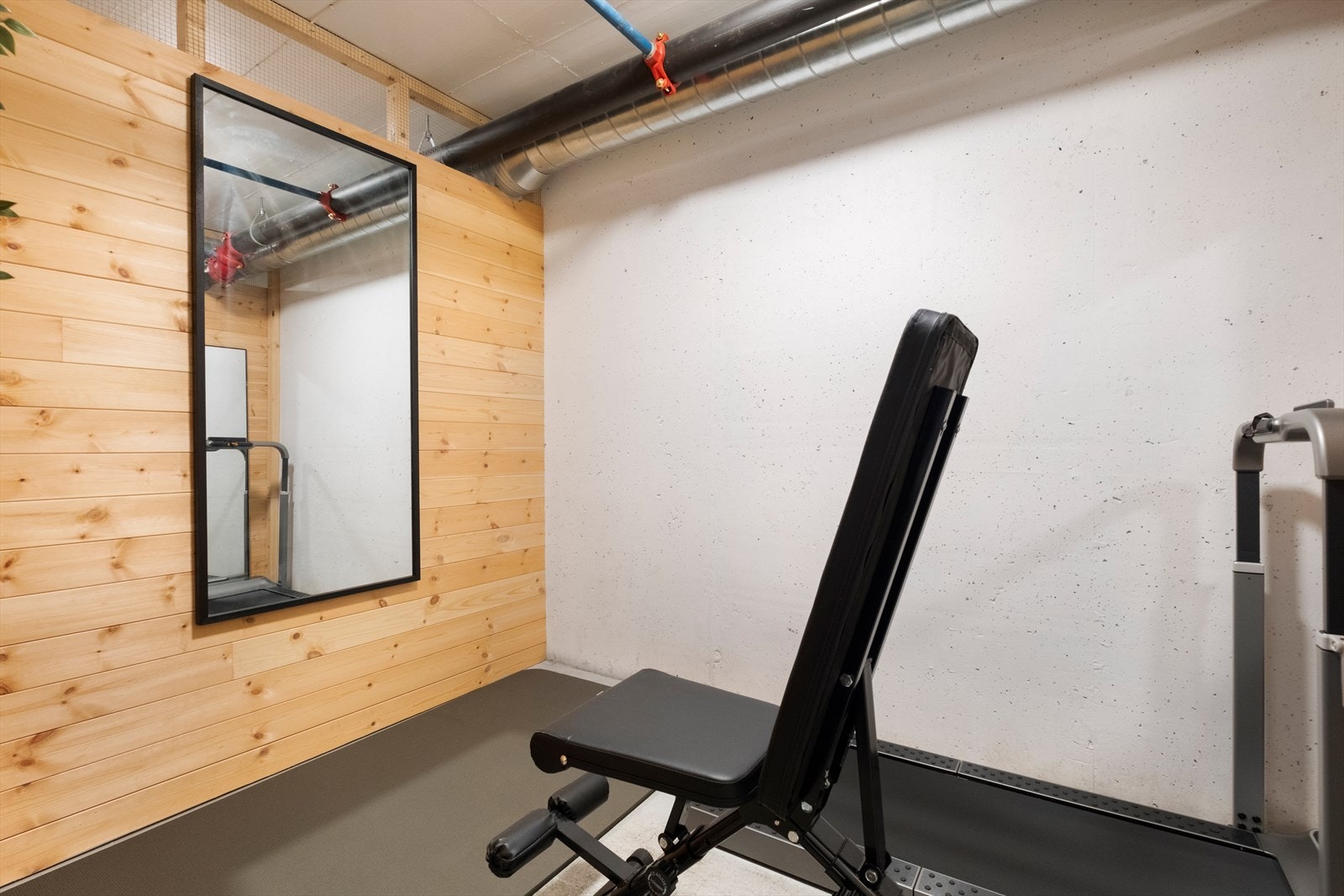 Ene boden er innredet som treningsrom. Totalt 10 m2 med bodareal Galleribilde