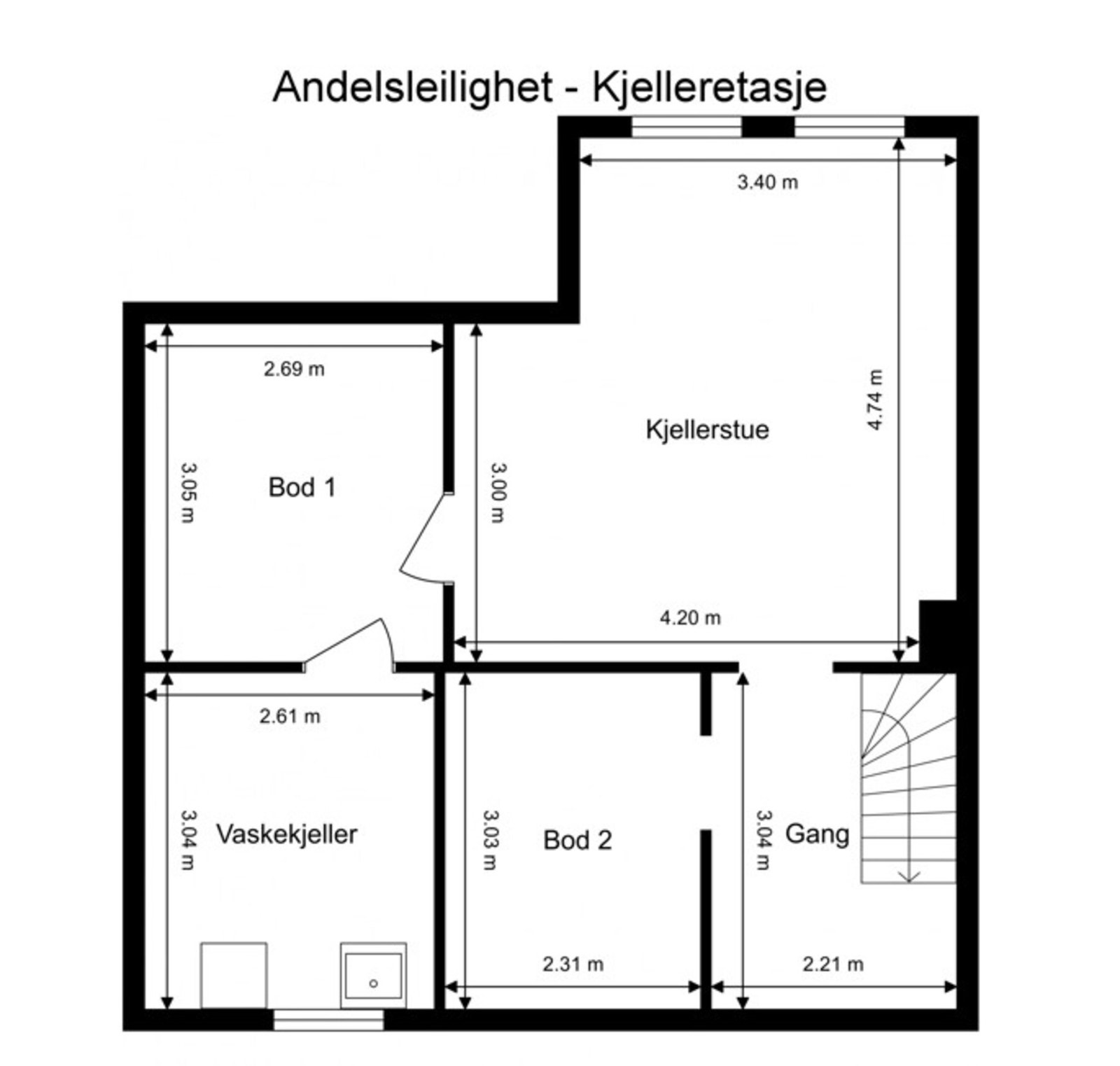 Plantegning kjelleretasje Galleribilde