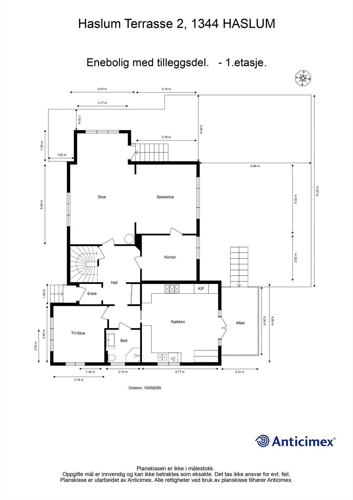 Plantegning 1. etasje Galleribilde