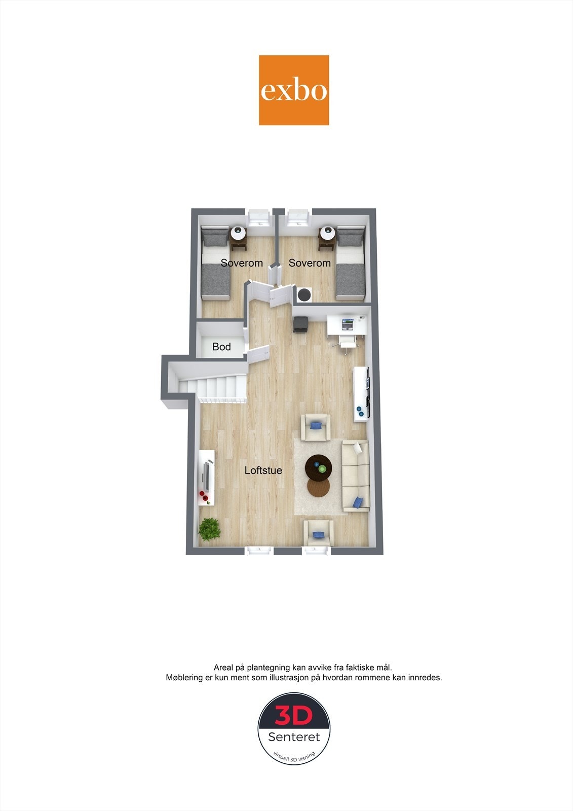 Plantegning, loftsetasje. Galleribilde