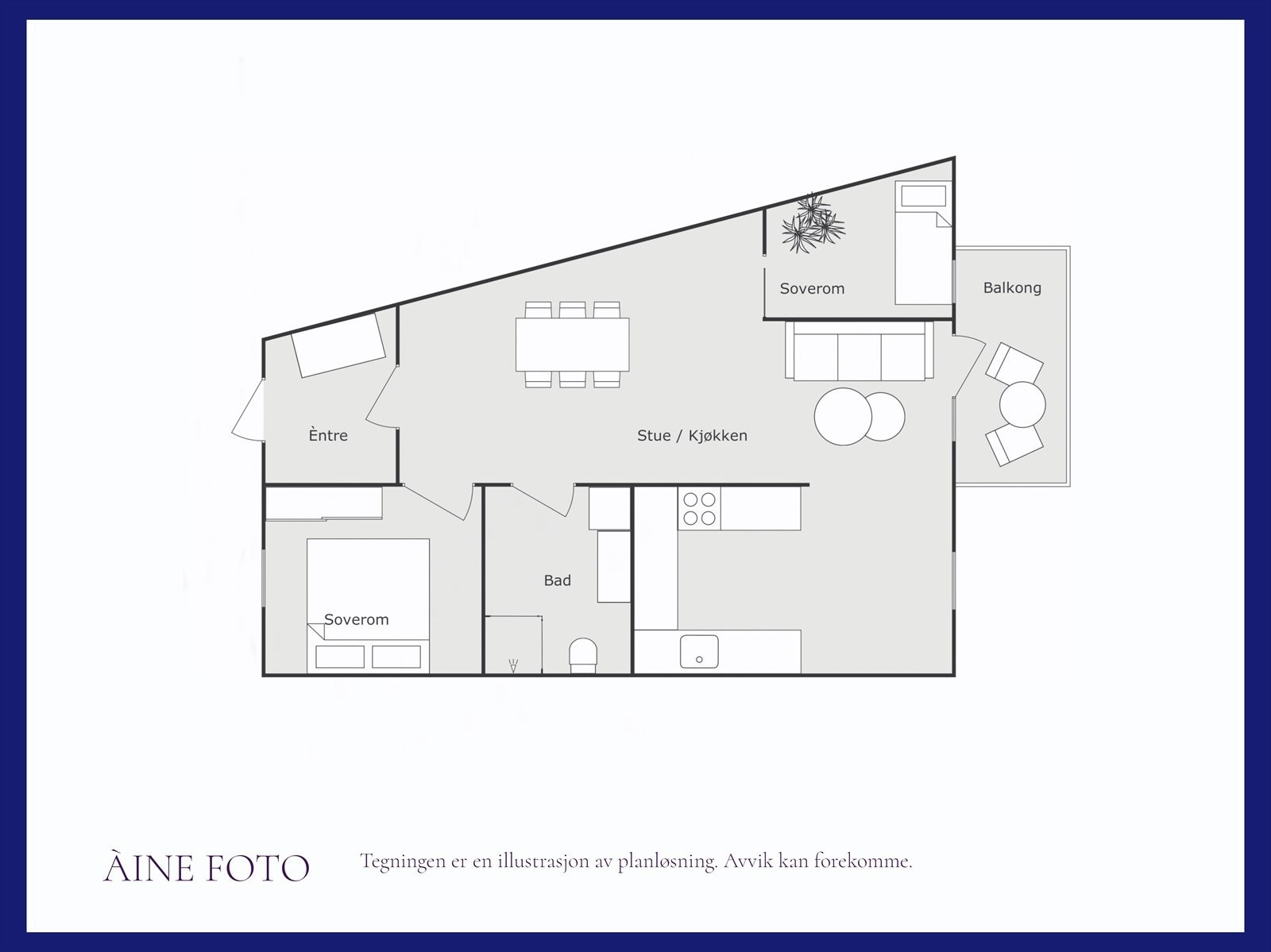 Alternativ planløsning. Flere naboer har endret planløsning og gjort deler av stuen om til ekstra soverom og tatt bort vegg mellom hall og stue slik at en utvider stuen. Galleribilde