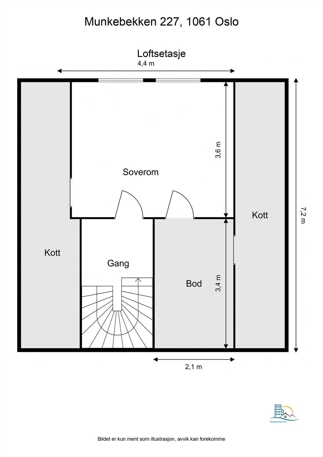 Plantegning- Loftsetasje Galleribilde