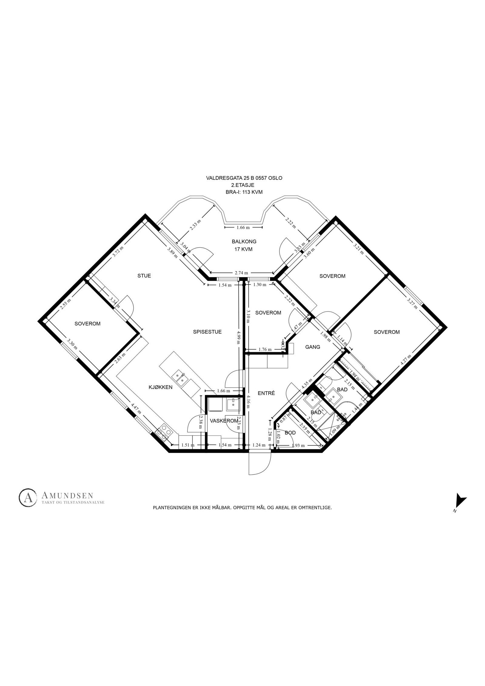 - Plantegning med mål - Galleribilde