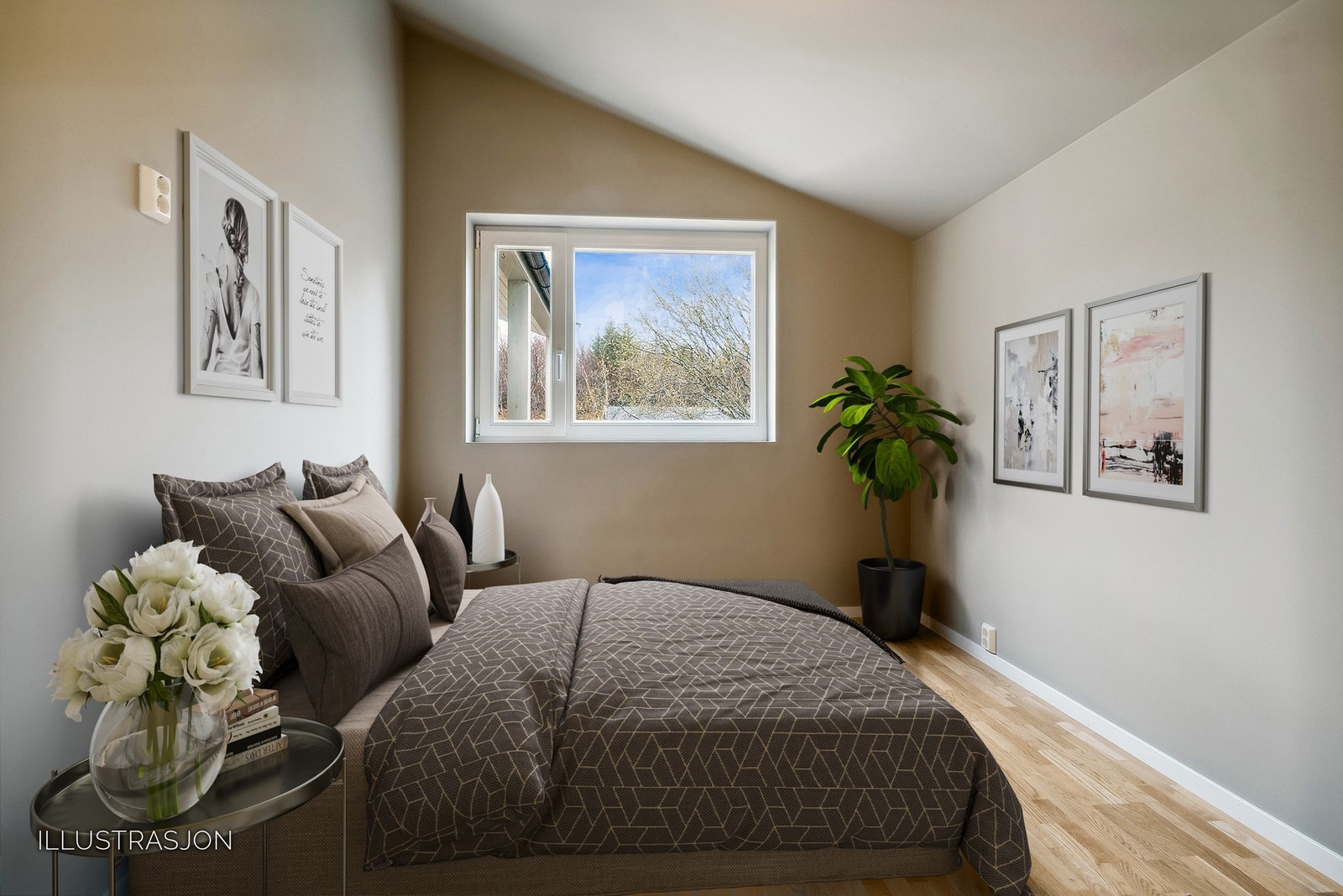 Leiligheten har tre soverom som alle har fin størrelse Galleribilde