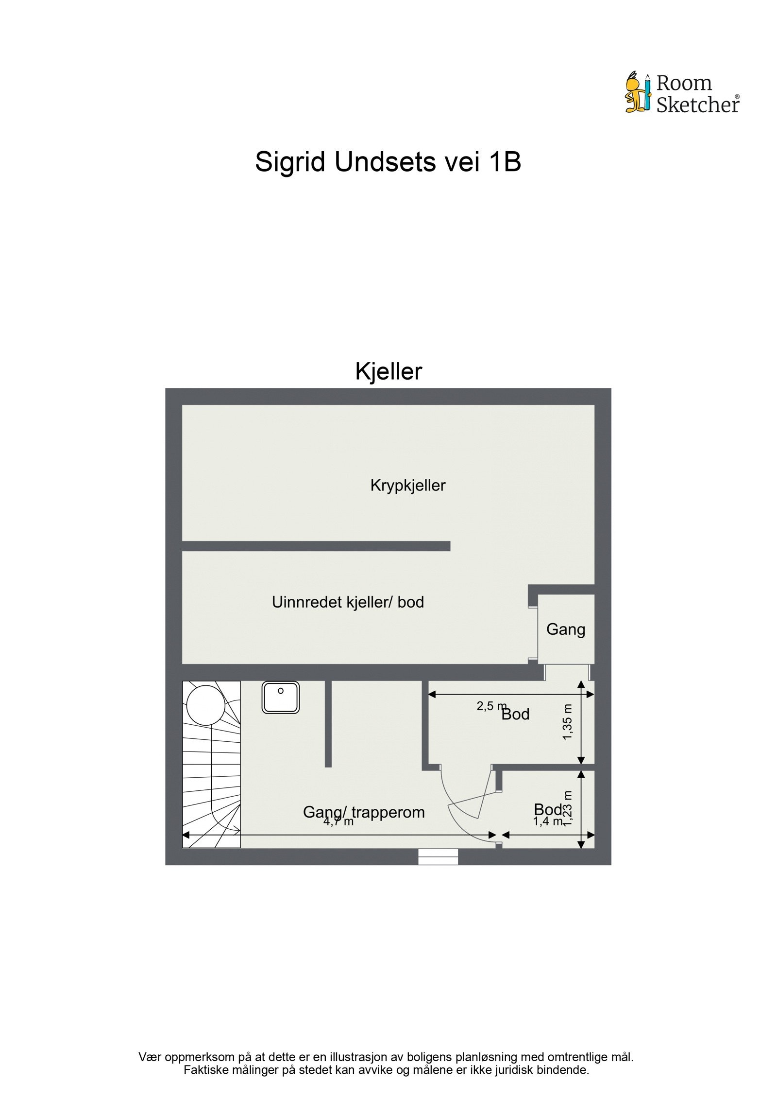 Plantegning kjeller. Galleribilde