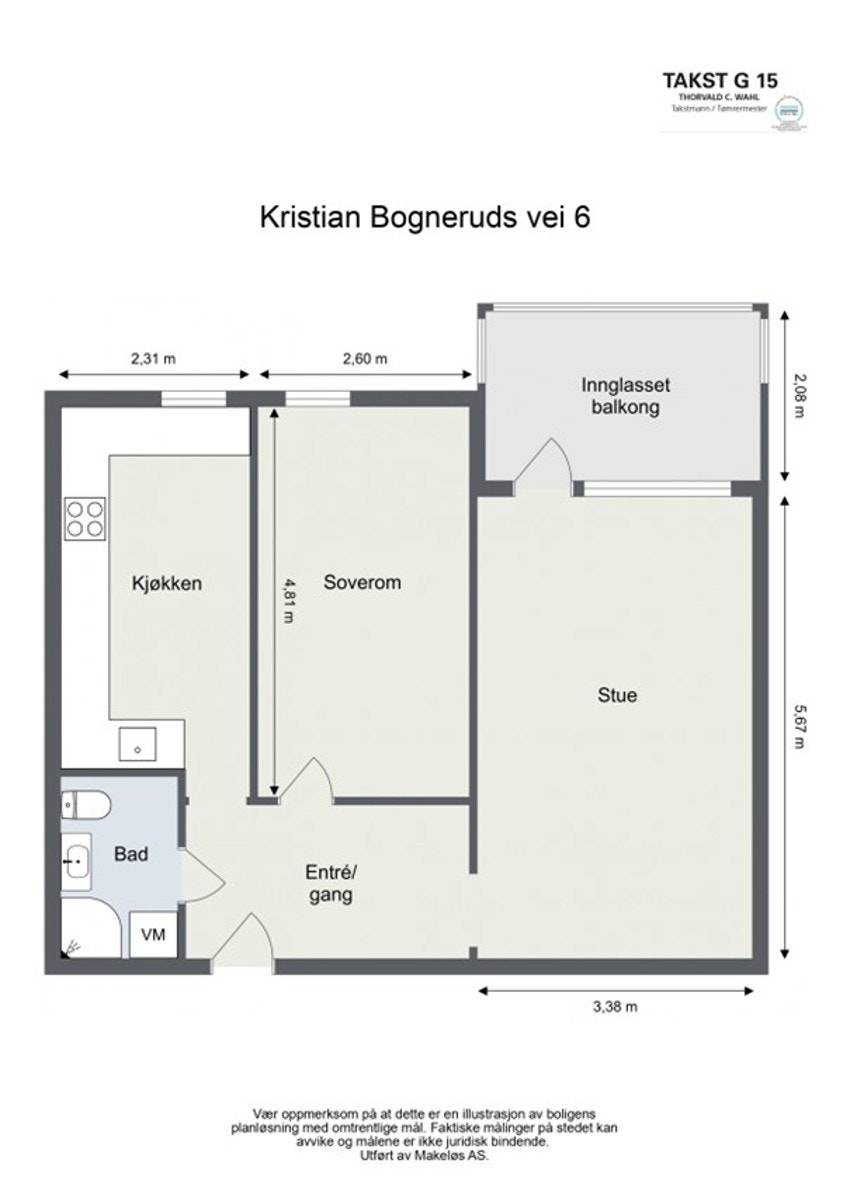God planløsnin med flotte lysforhold. 7 kvm innglasset balkong. Galleribilde