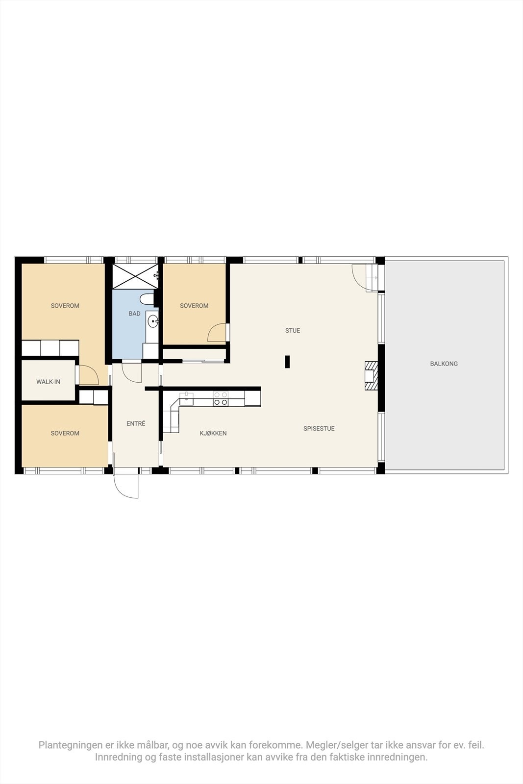 Alternativ plantegning med et ekstra soverom Galleribilde