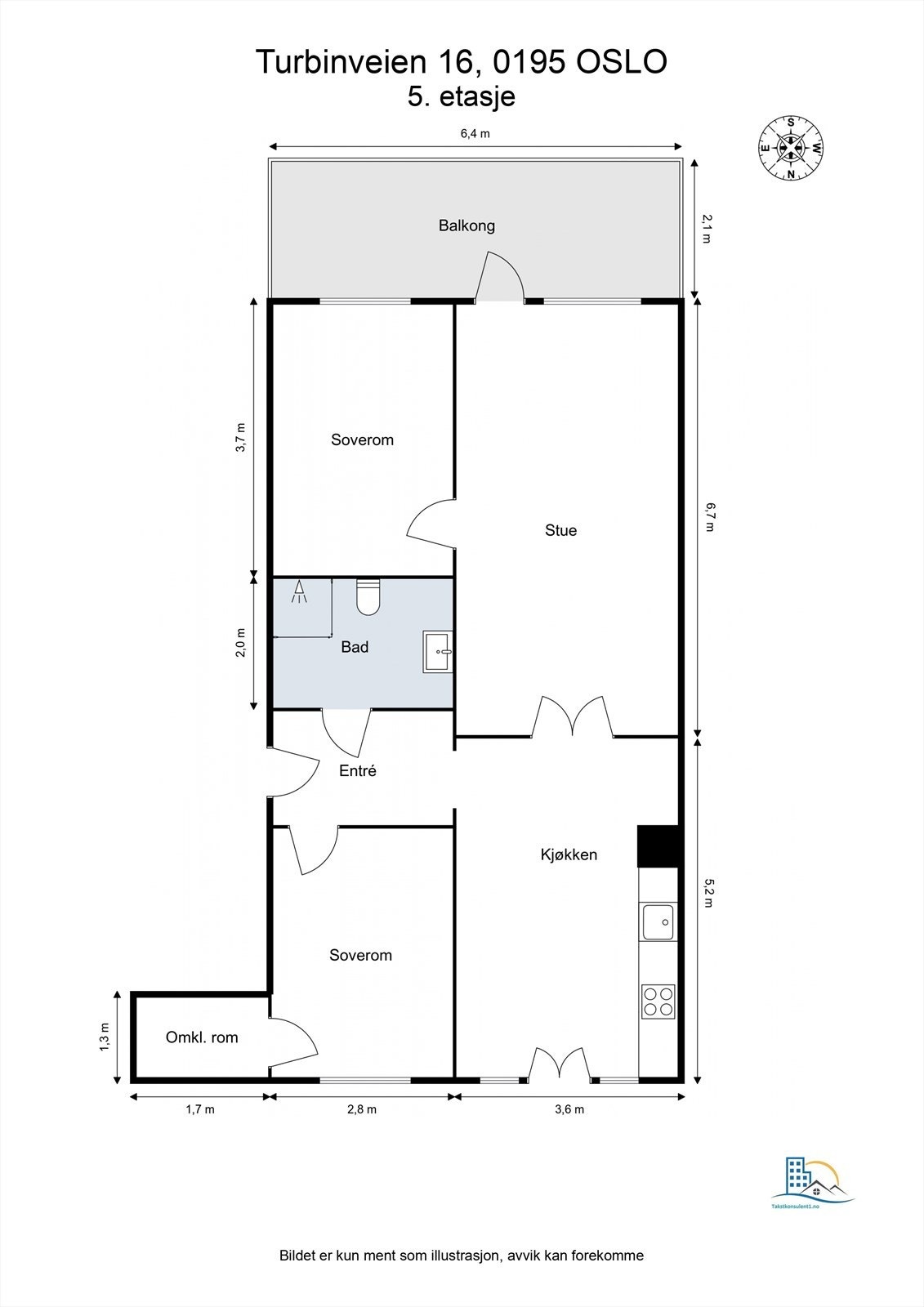 Planløsningen - Slik boligen står i dag. Galleribilde