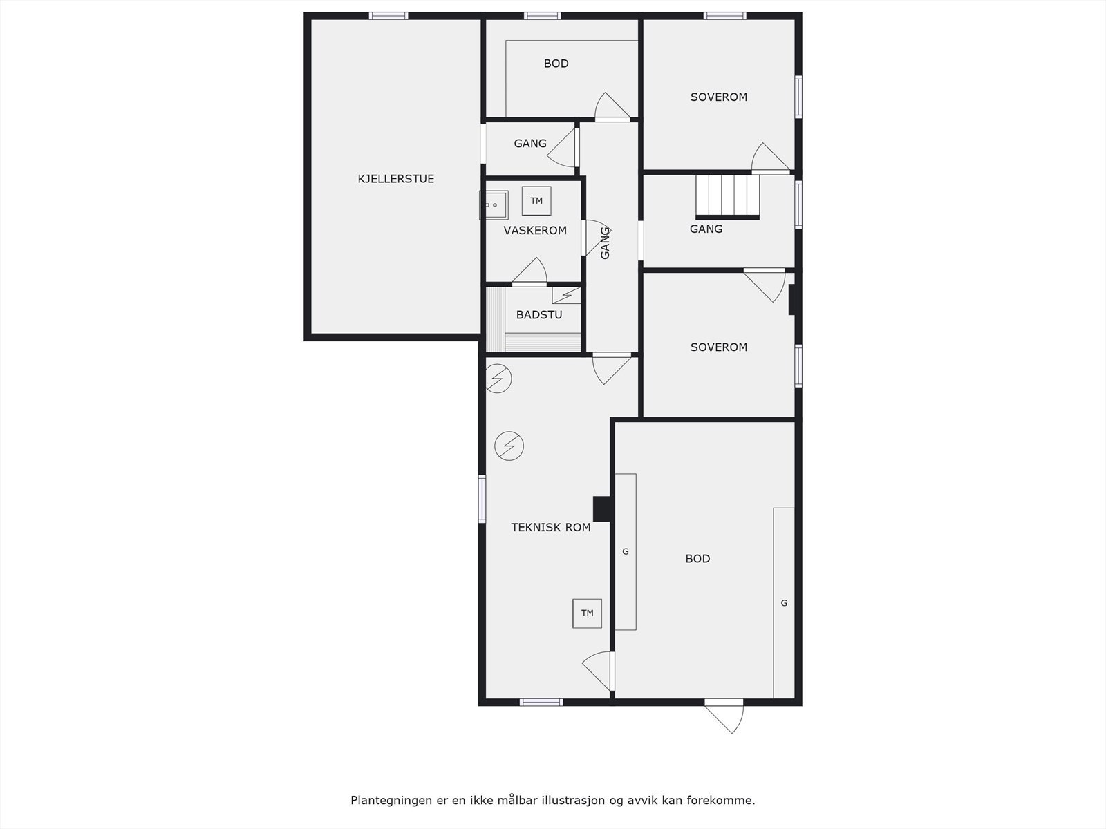 Plantegning kjeller Galleribilde