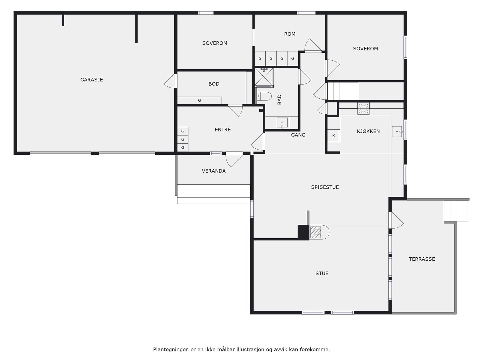 Plantegning 1. etasje Galleribilde
