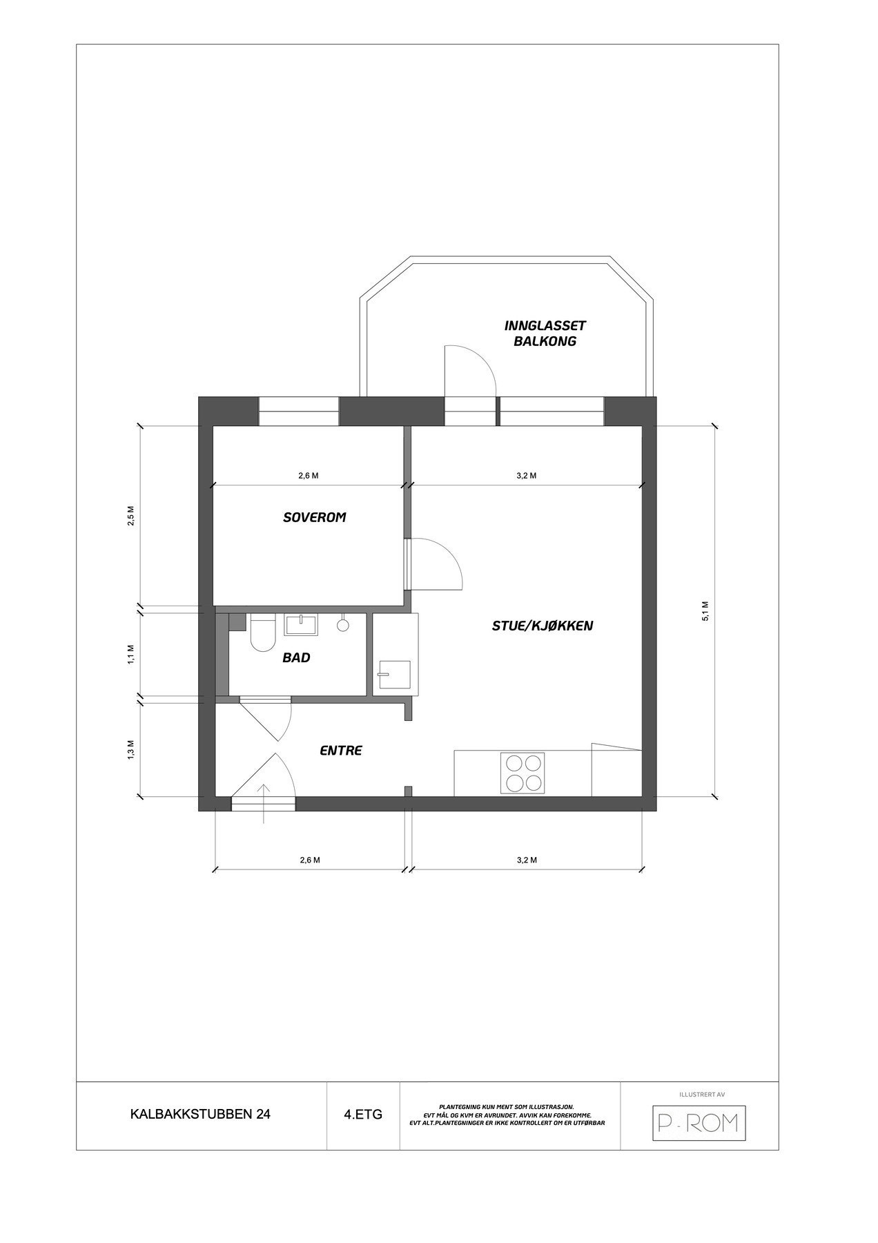 Målsatt plantegning. Galleribilde