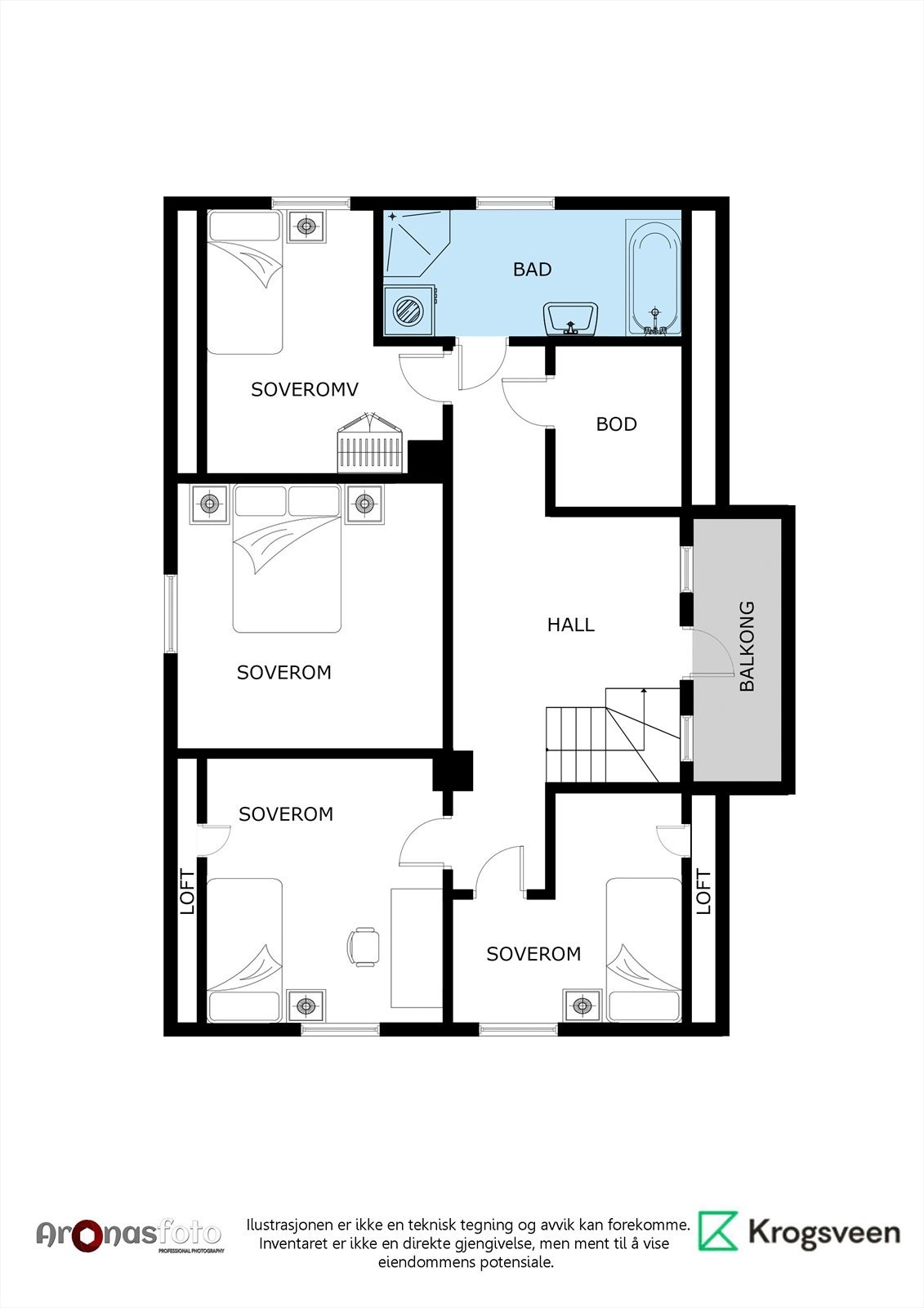 Plantegning 2. etg. - Vestbygdveien 156 Galleribilde