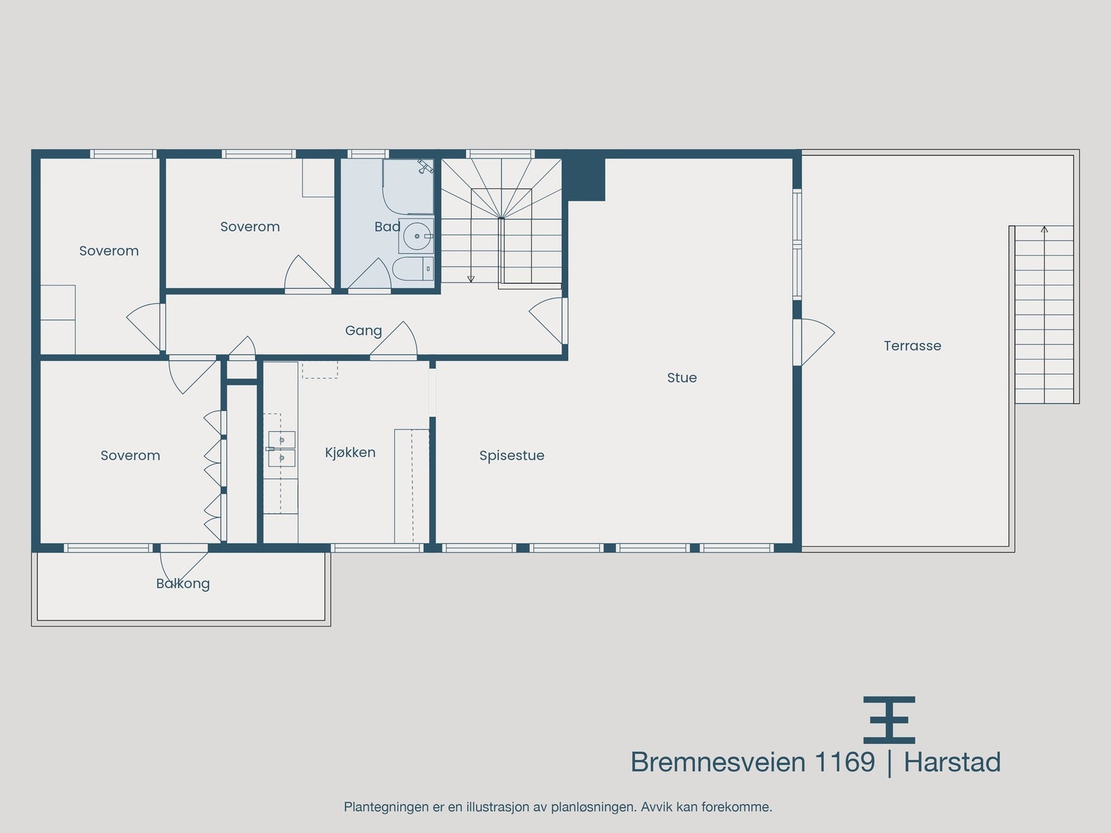 Plantegning 1. etasje Galleribilde