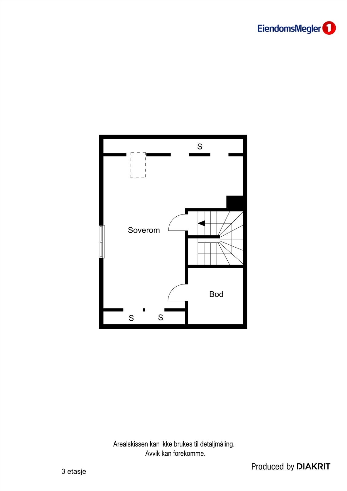 Plantegning loft. For å ta mål i plantegning - følg link i annonse Galleribilde