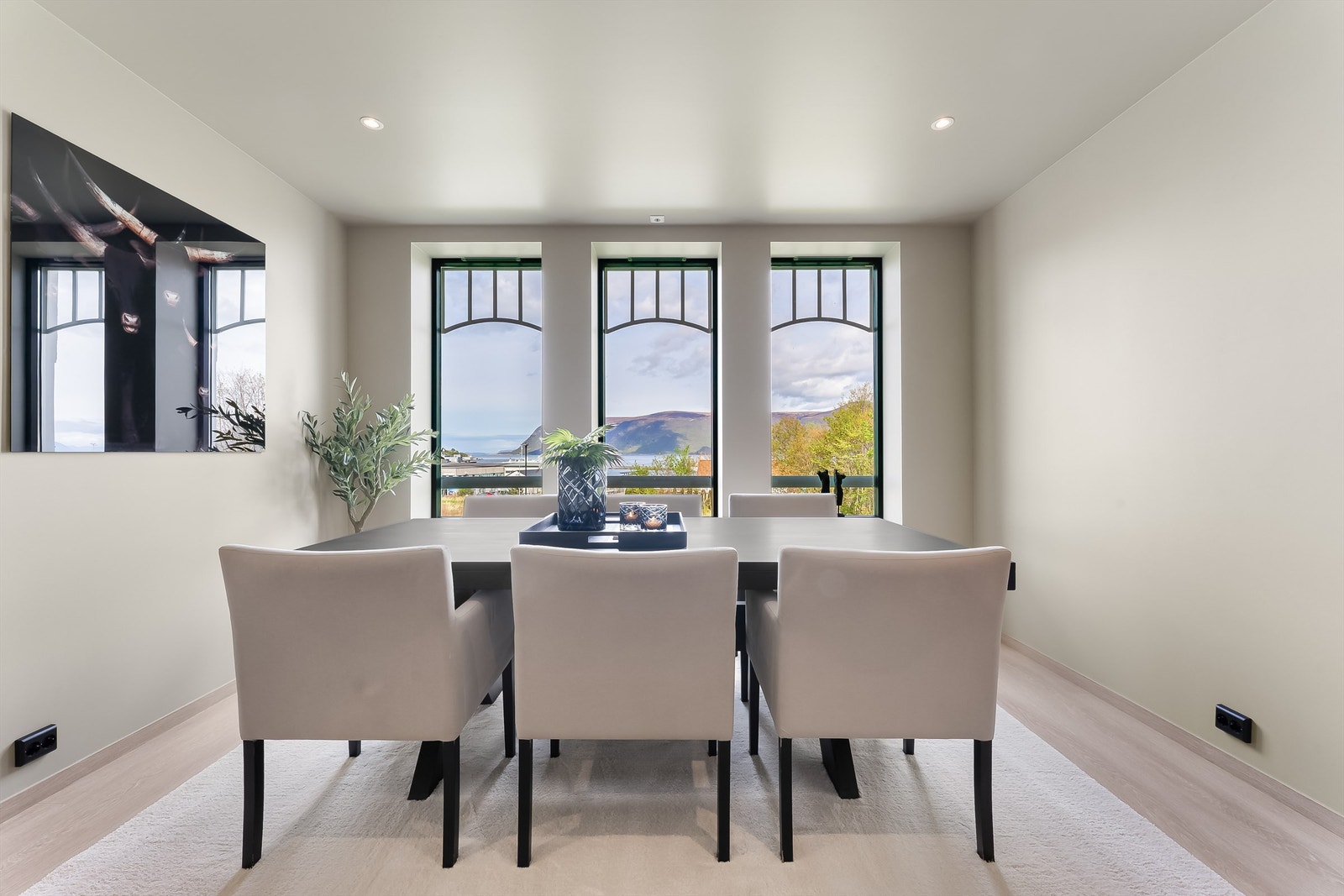 Spisestue hvor du kan nyte utsikten. Galleribilde