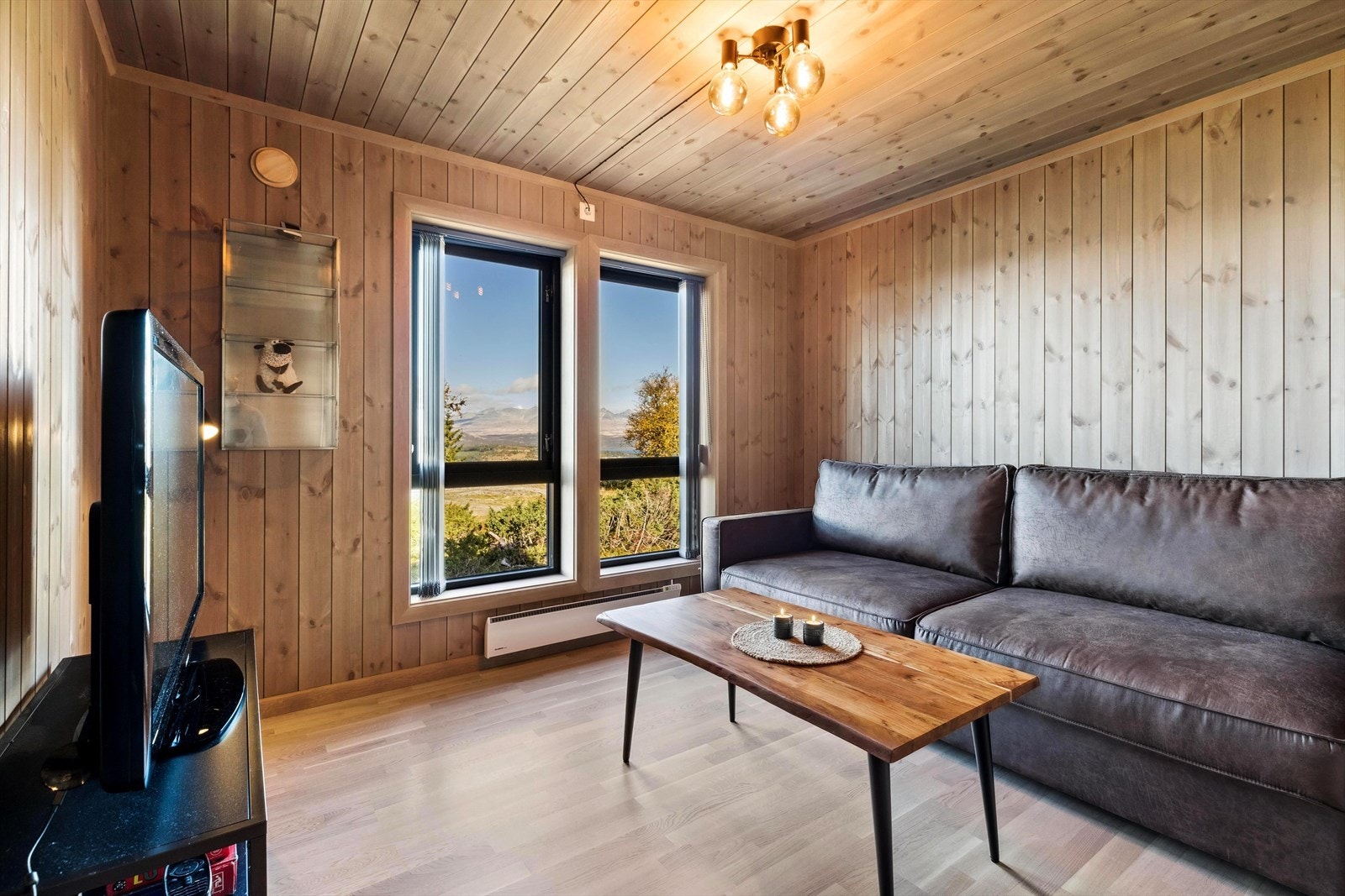 TV-stue med god plass til sofagruppe og tv-benk. Galleribilde