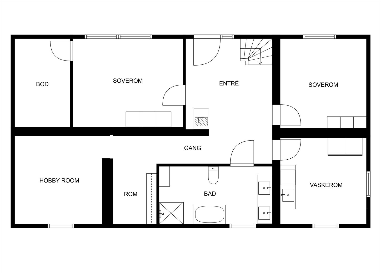 Plantegning underetasje. Galleribilde