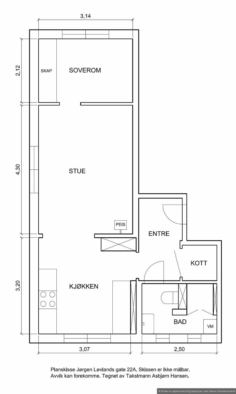 Plantegning. Avvik kan forekomme. Galleribilde