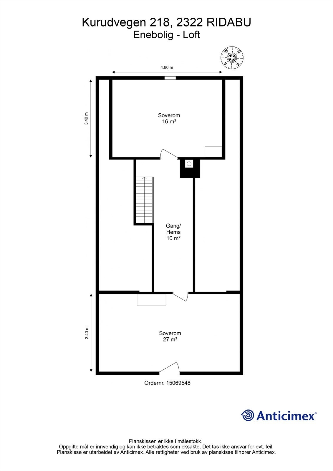 Plantegning- Loft. Galleribilde